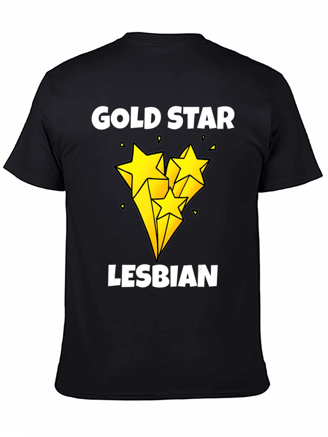 Gold Star Lesbian Pride Graphic Tee - Black