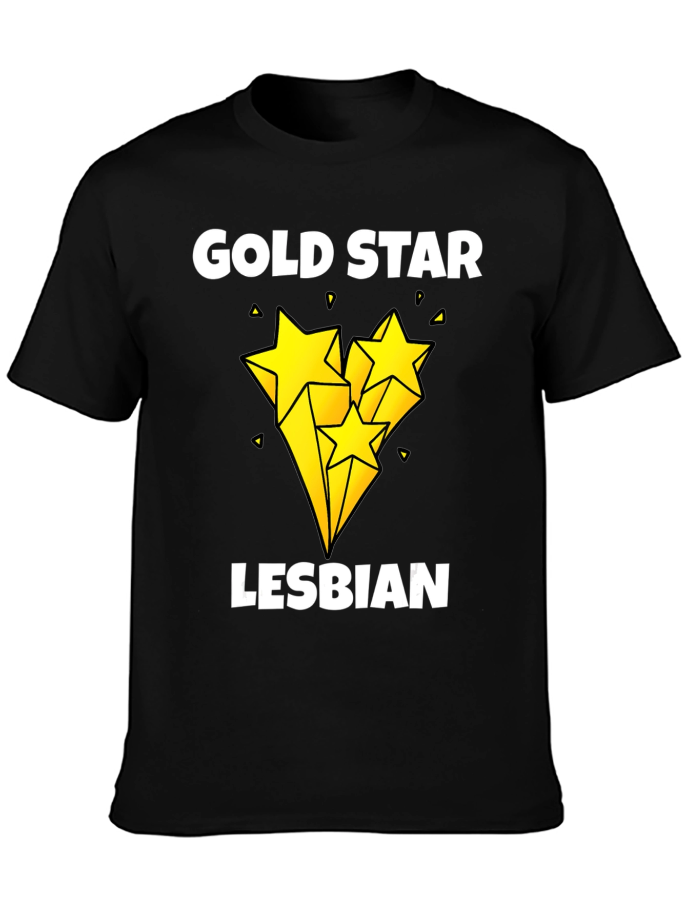 Gold Star Lesbian Pride Graphic Tee - Black
