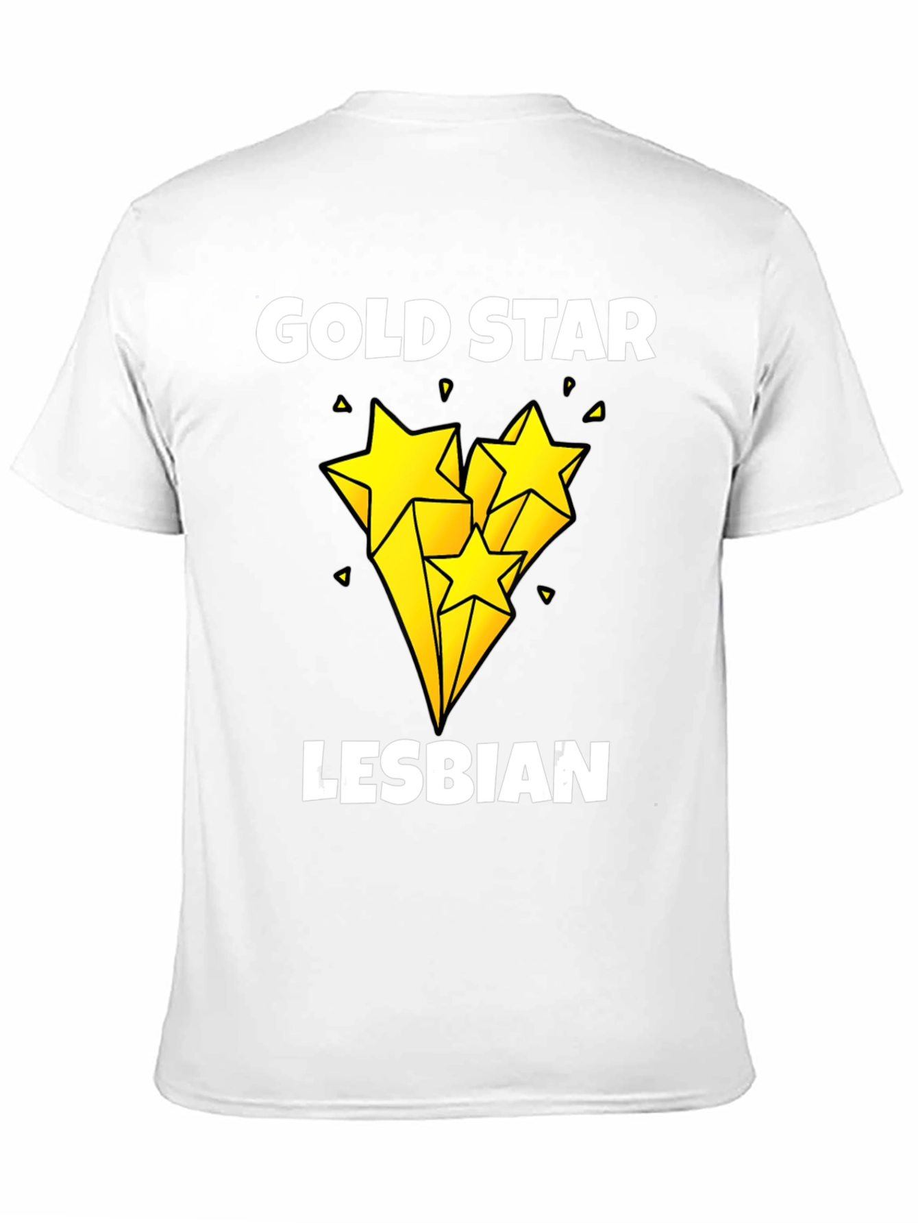 Gold Star Lesbian Pride Graphic Tee - Black