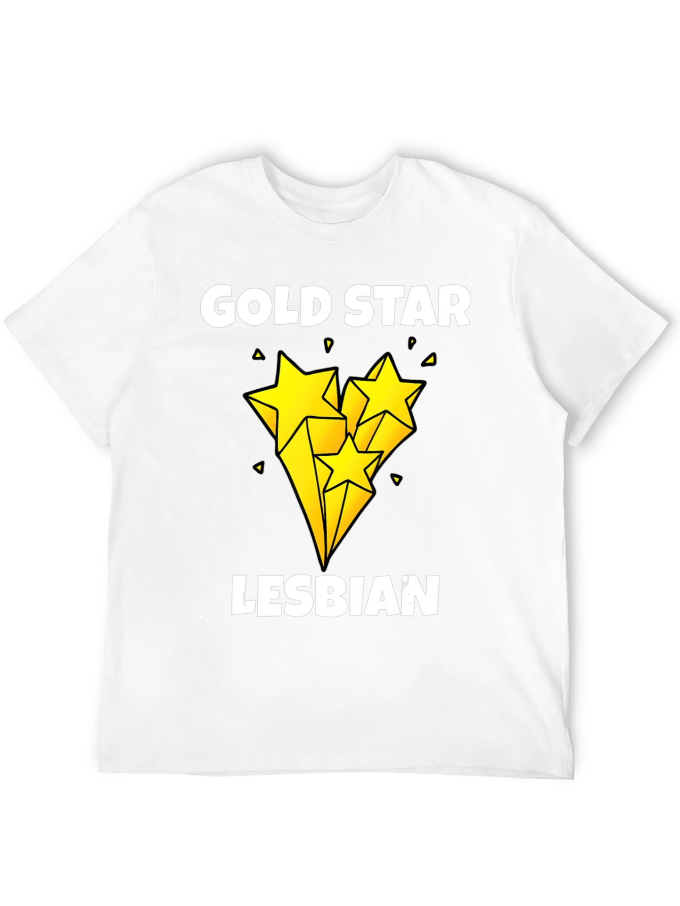 Gold Star Lesbian Pride Graphic Tee - Black