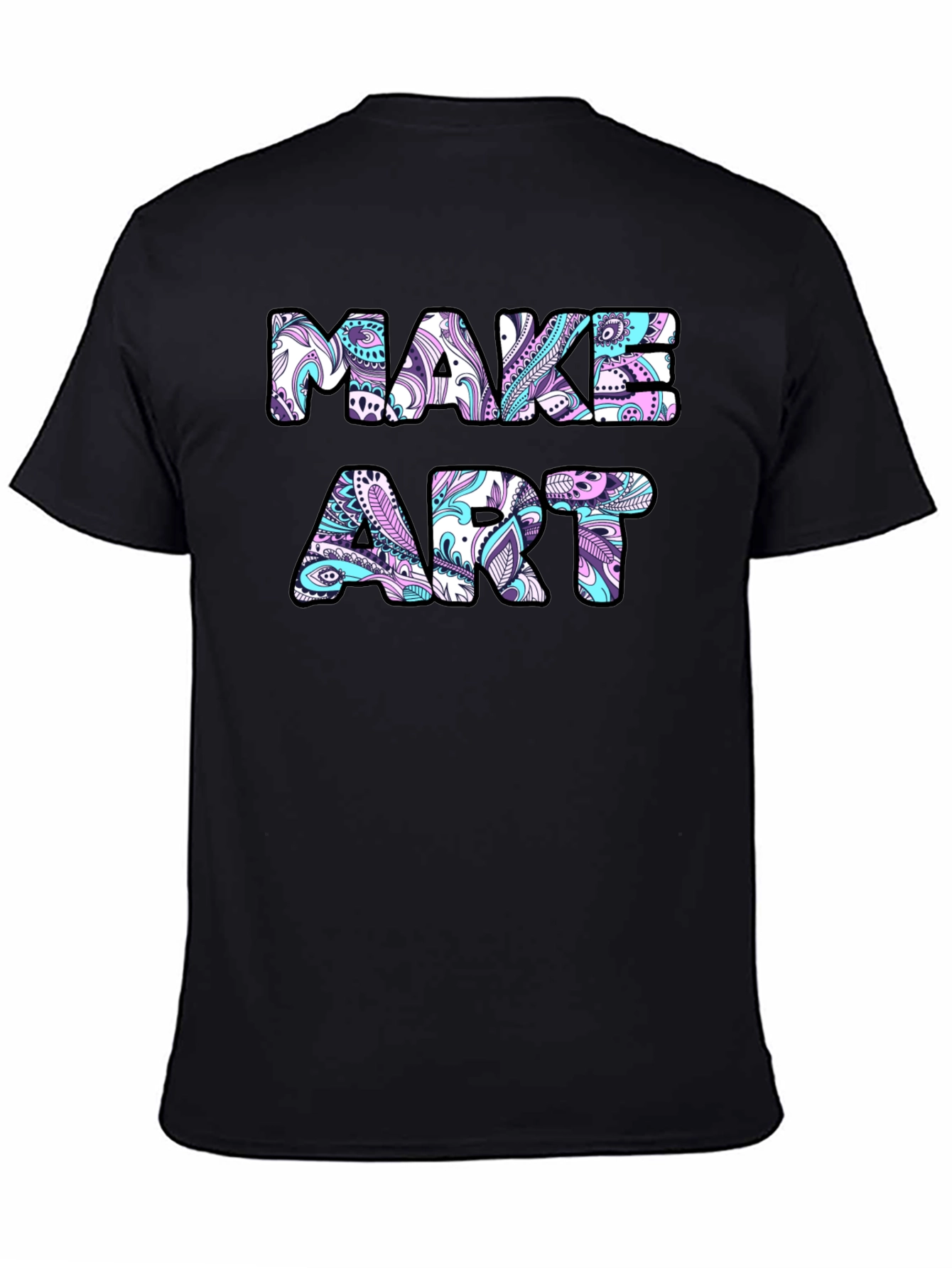 Make Art Graphic Tee - Black Cotton Blend T-Shirt