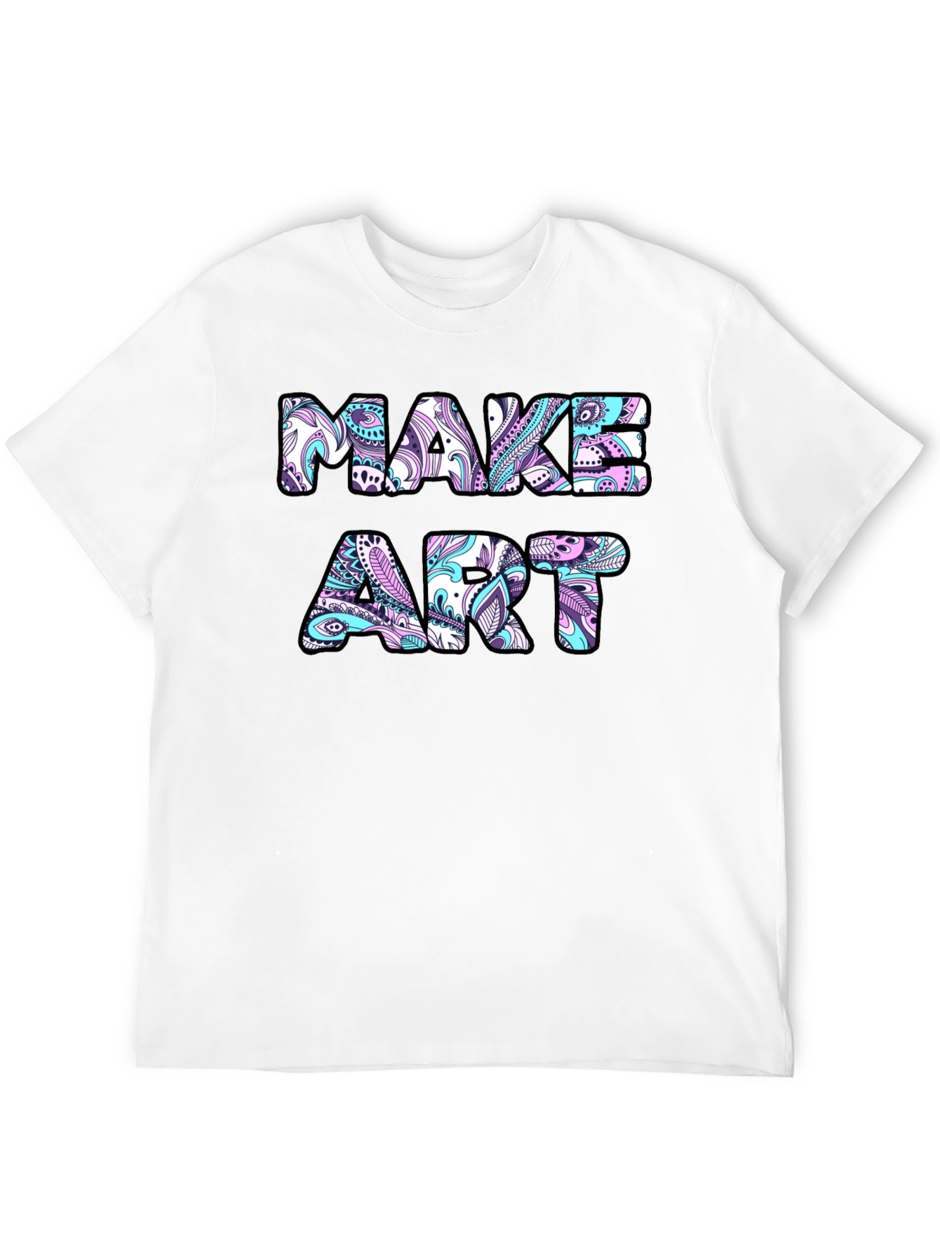 Make Art Graphic Tee - Black Cotton Blend T-Shirt
