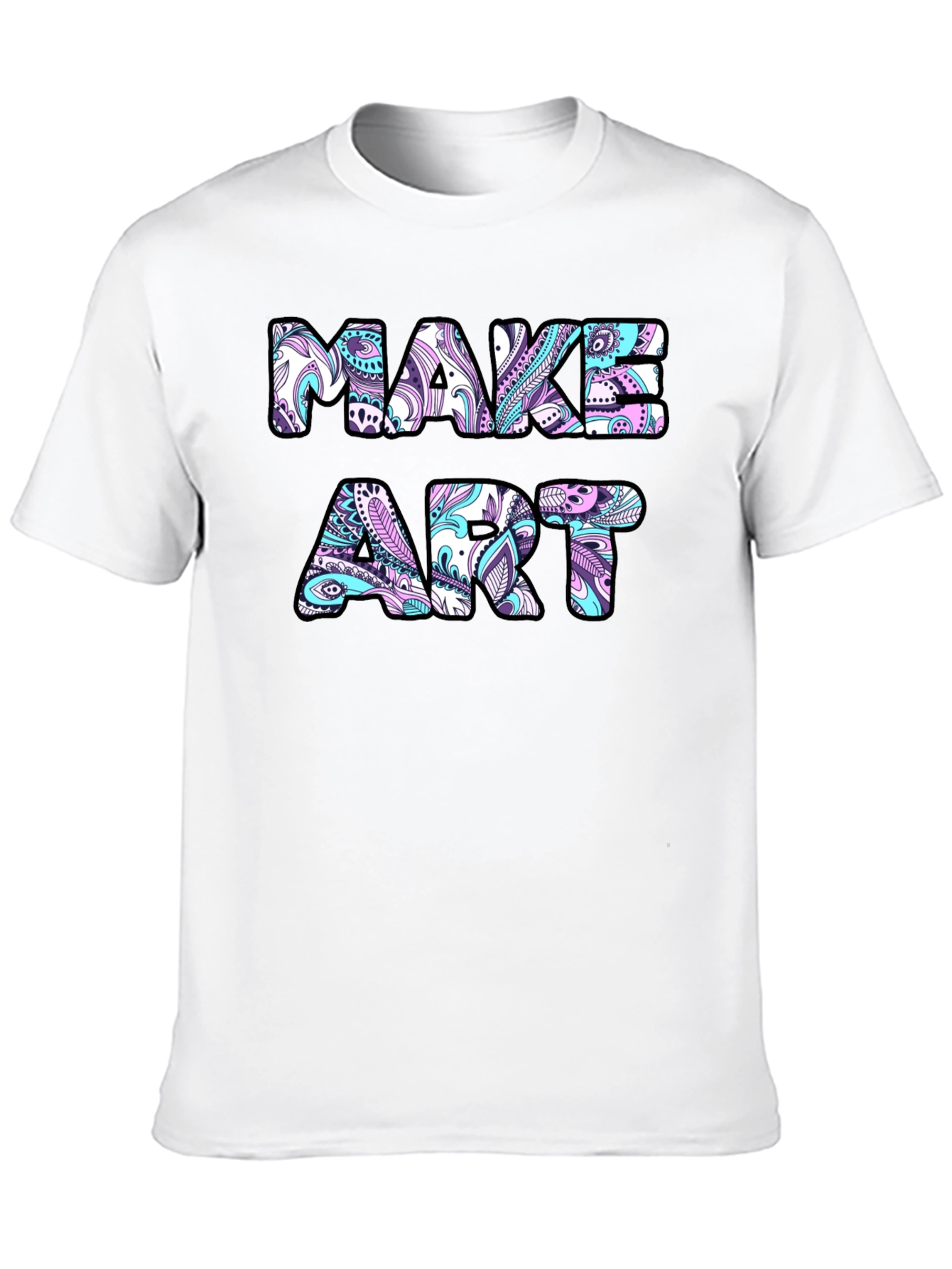 Make Art Graphic Tee - Black Cotton Blend T-Shirt