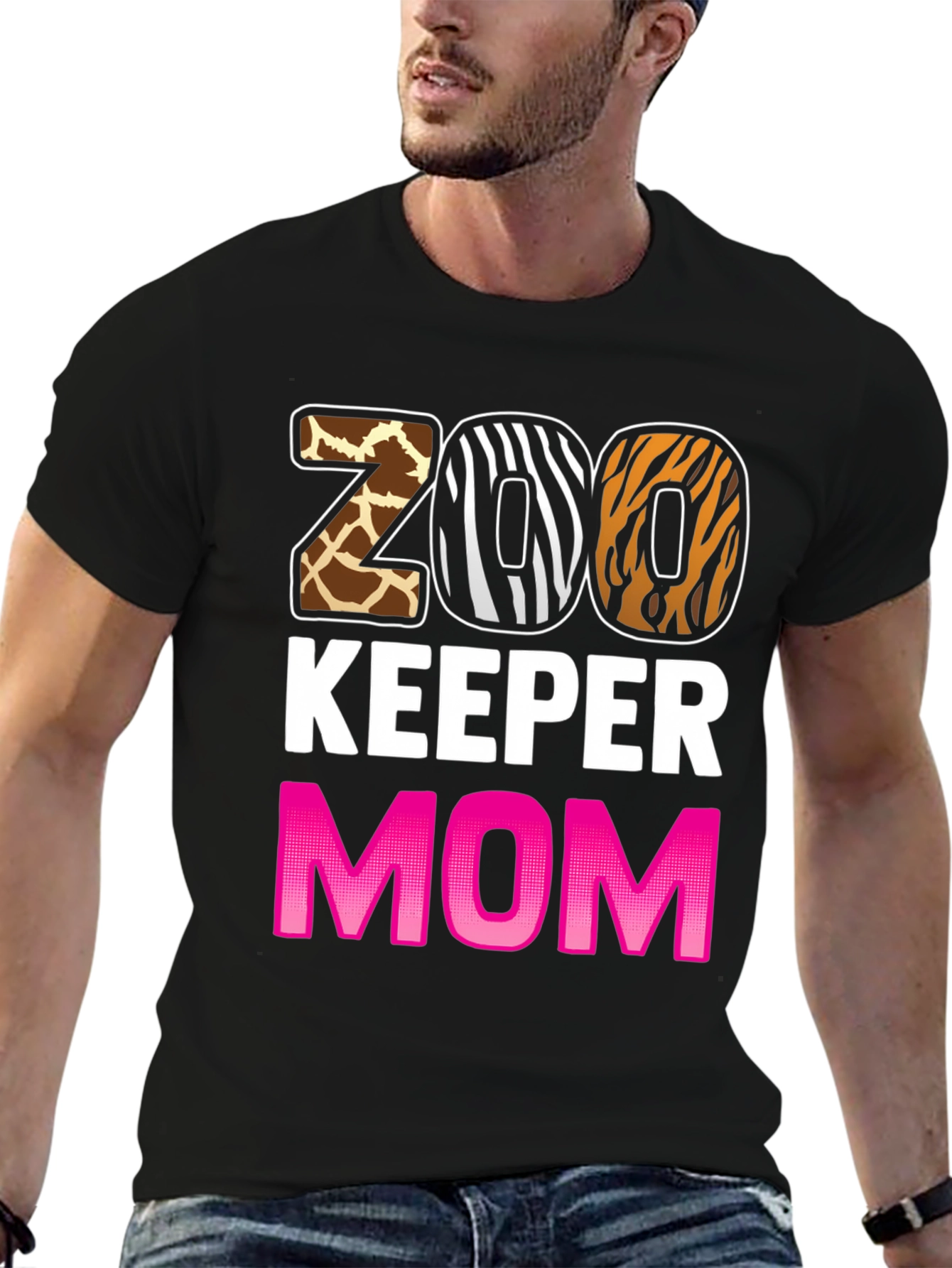 Zoo Keeper Mom T-Shirt - Animal Print Design