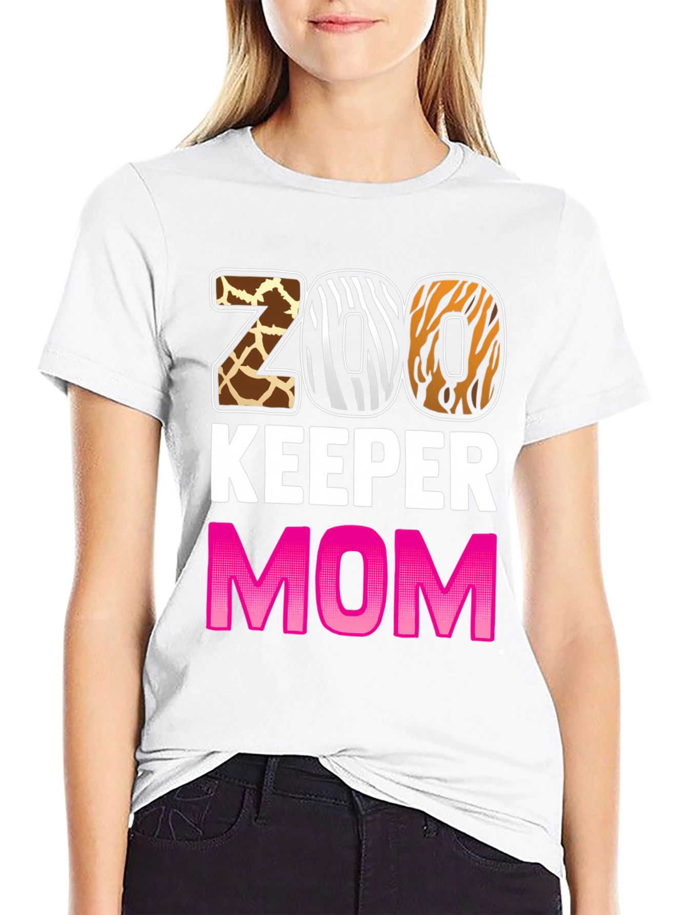 Zoo Keeper Mom T-Shirt - Animal Print Design