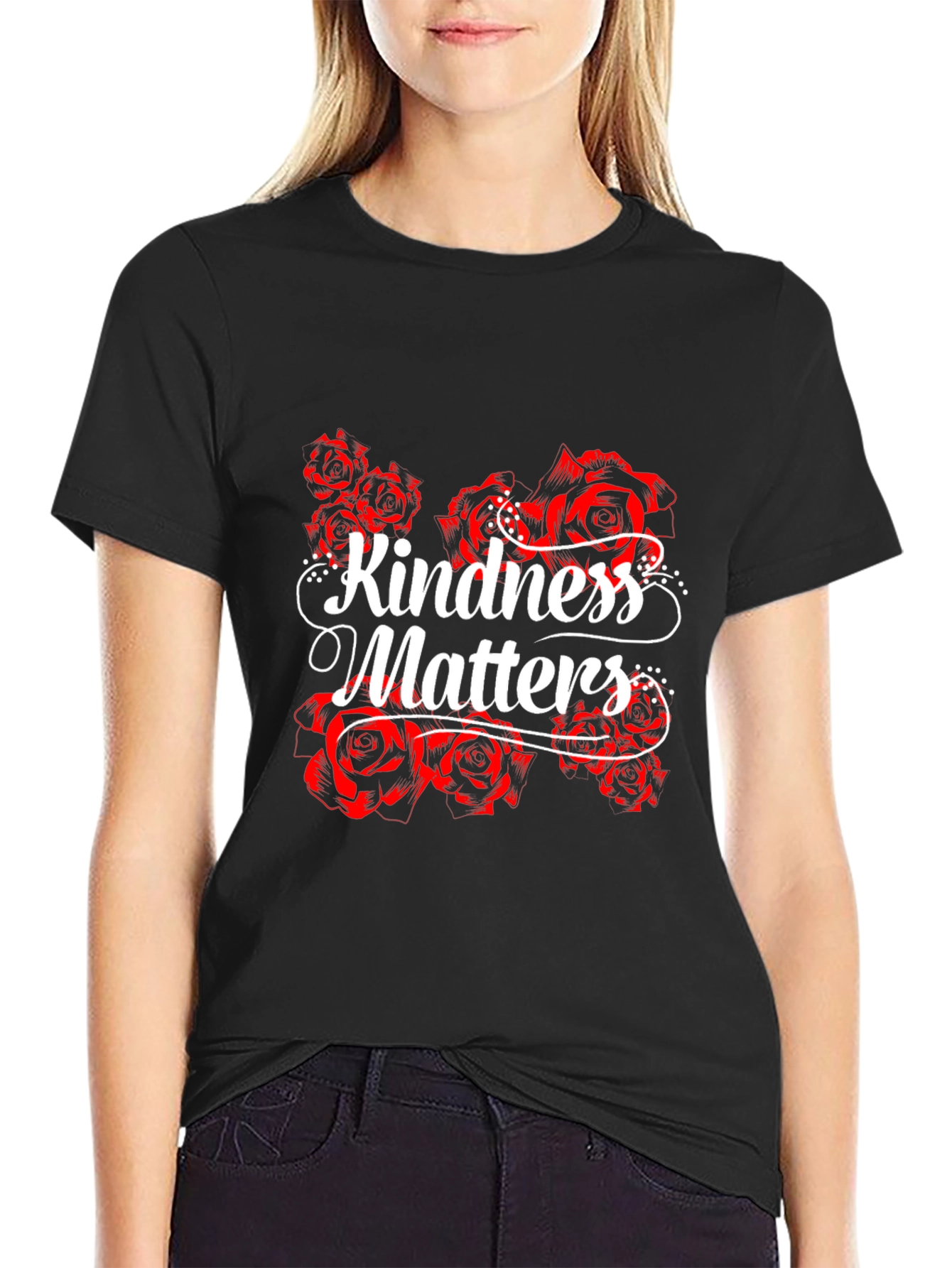 Kindness Matters Rose Graphic T-Shirt