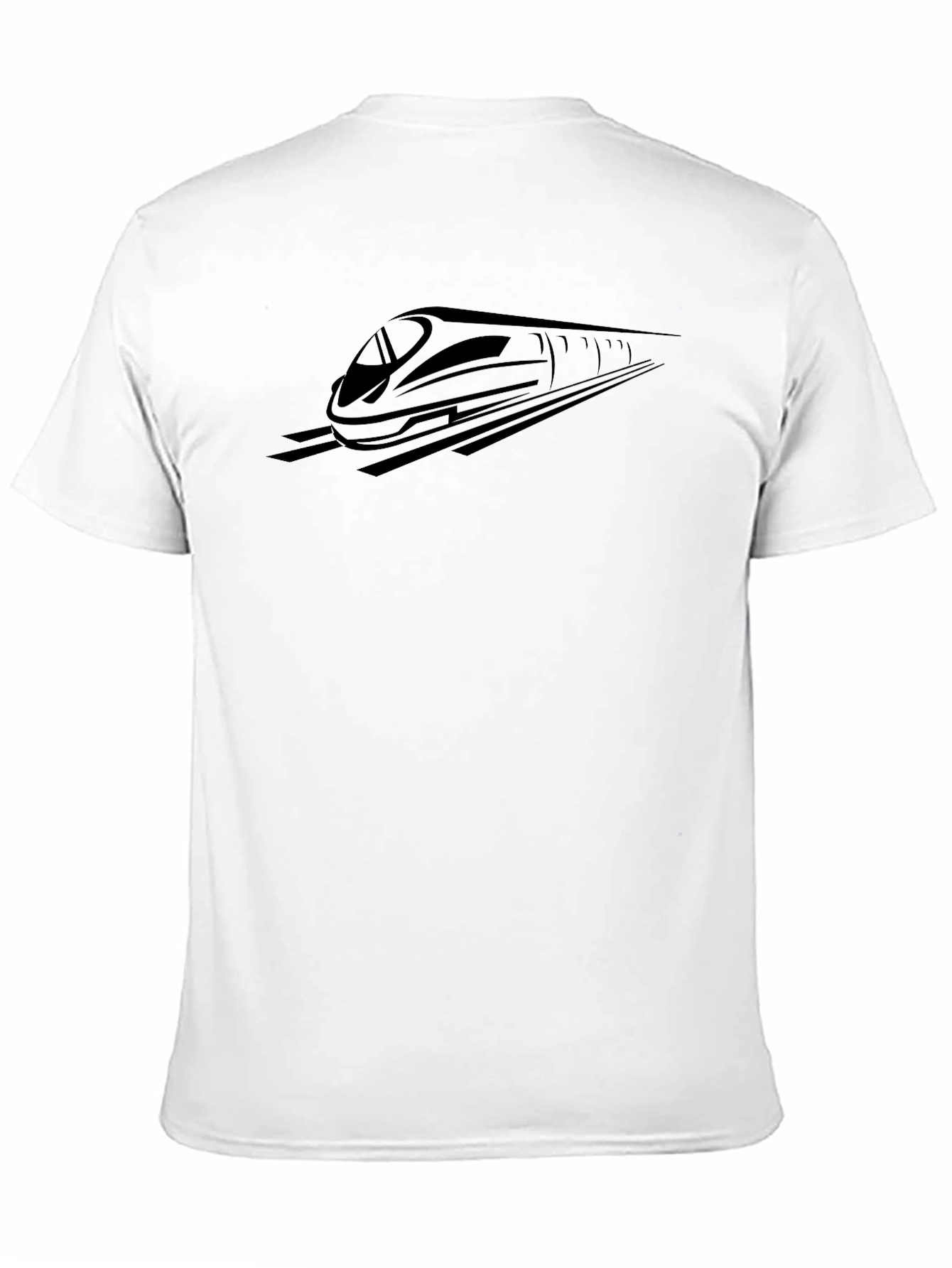 Sleek Black Train Graphic Tee - Modern Style