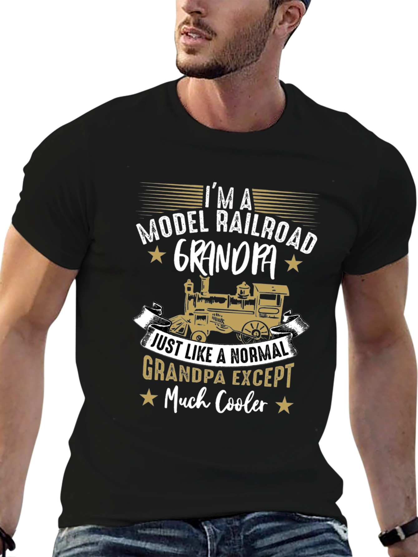 Model Railroad Grandpa T-Shirt - Cool Grandpa Gift
