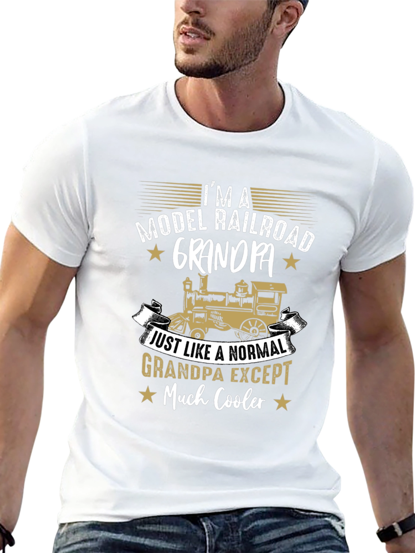 Model Railroad Grandpa T-Shirt - Cool Grandpa Gift
