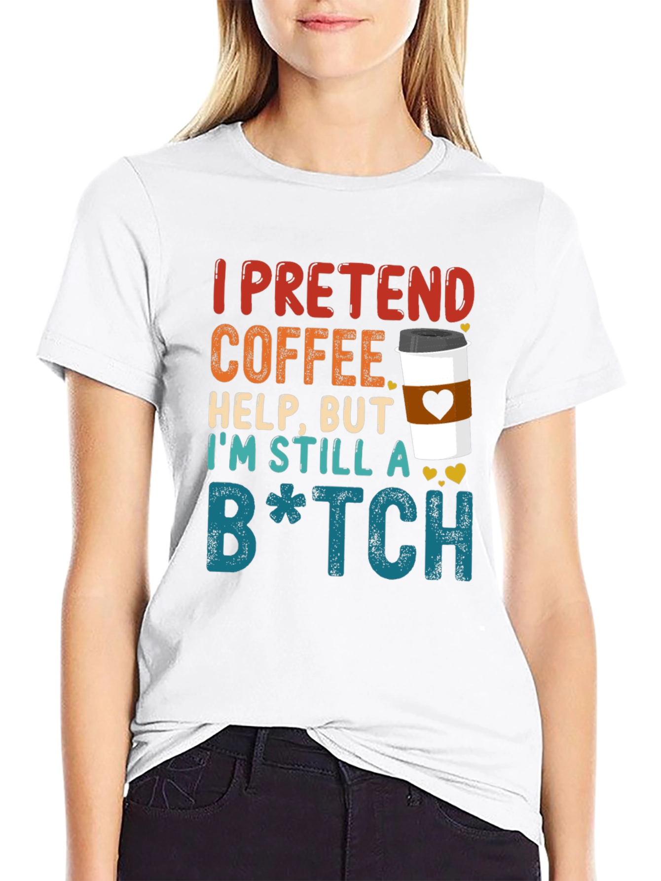 Coffee Pretend Help Funny Graphic Tee