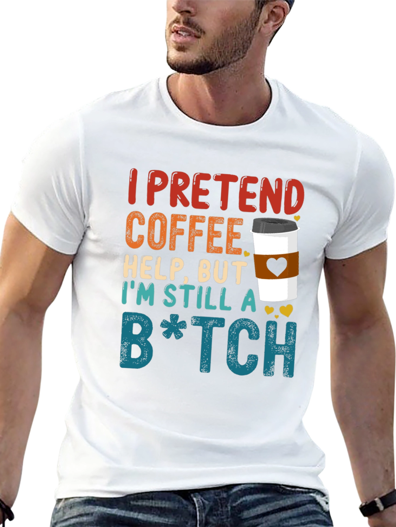 Coffee Pretend Help Funny Graphic Tee