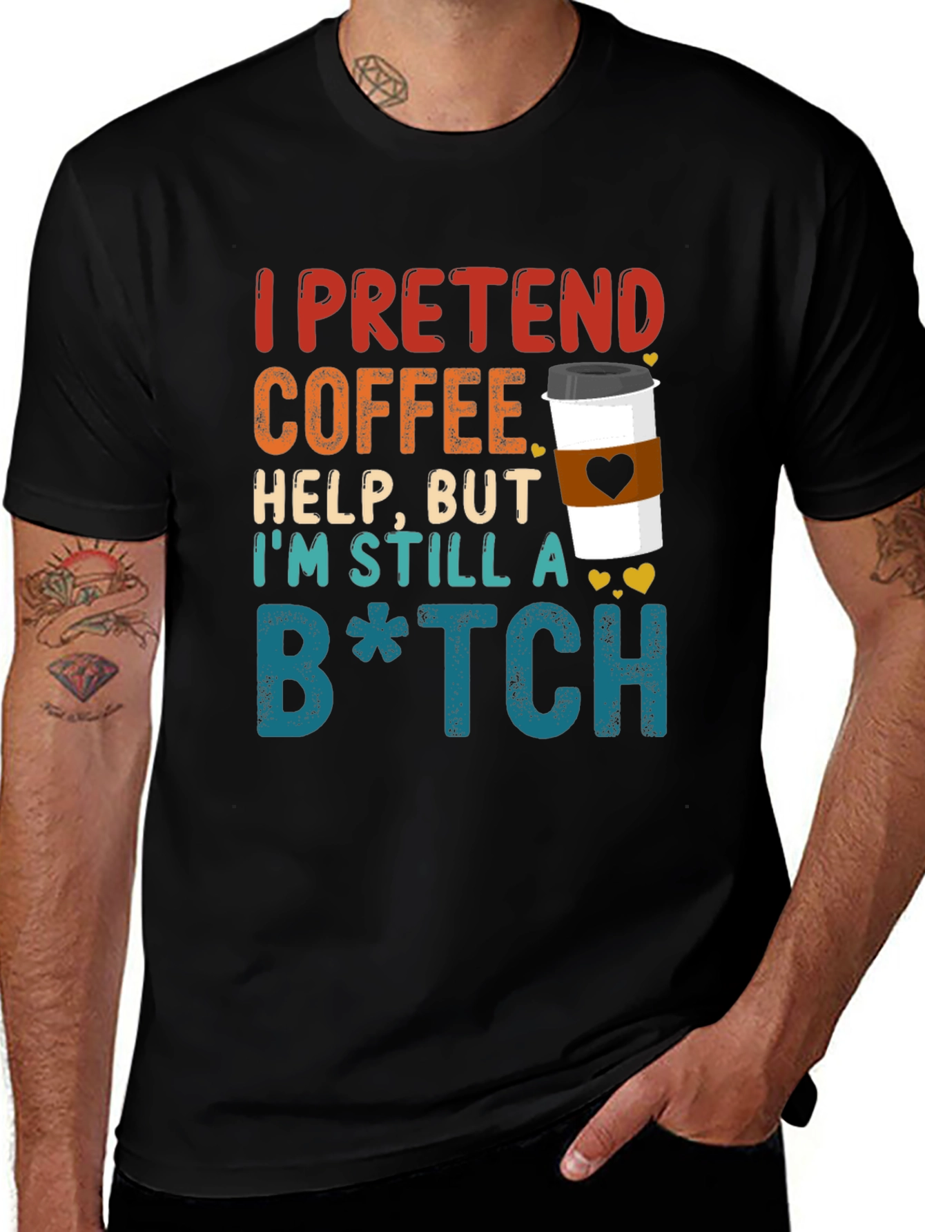 Coffee Pretend Help Funny Graphic Tee