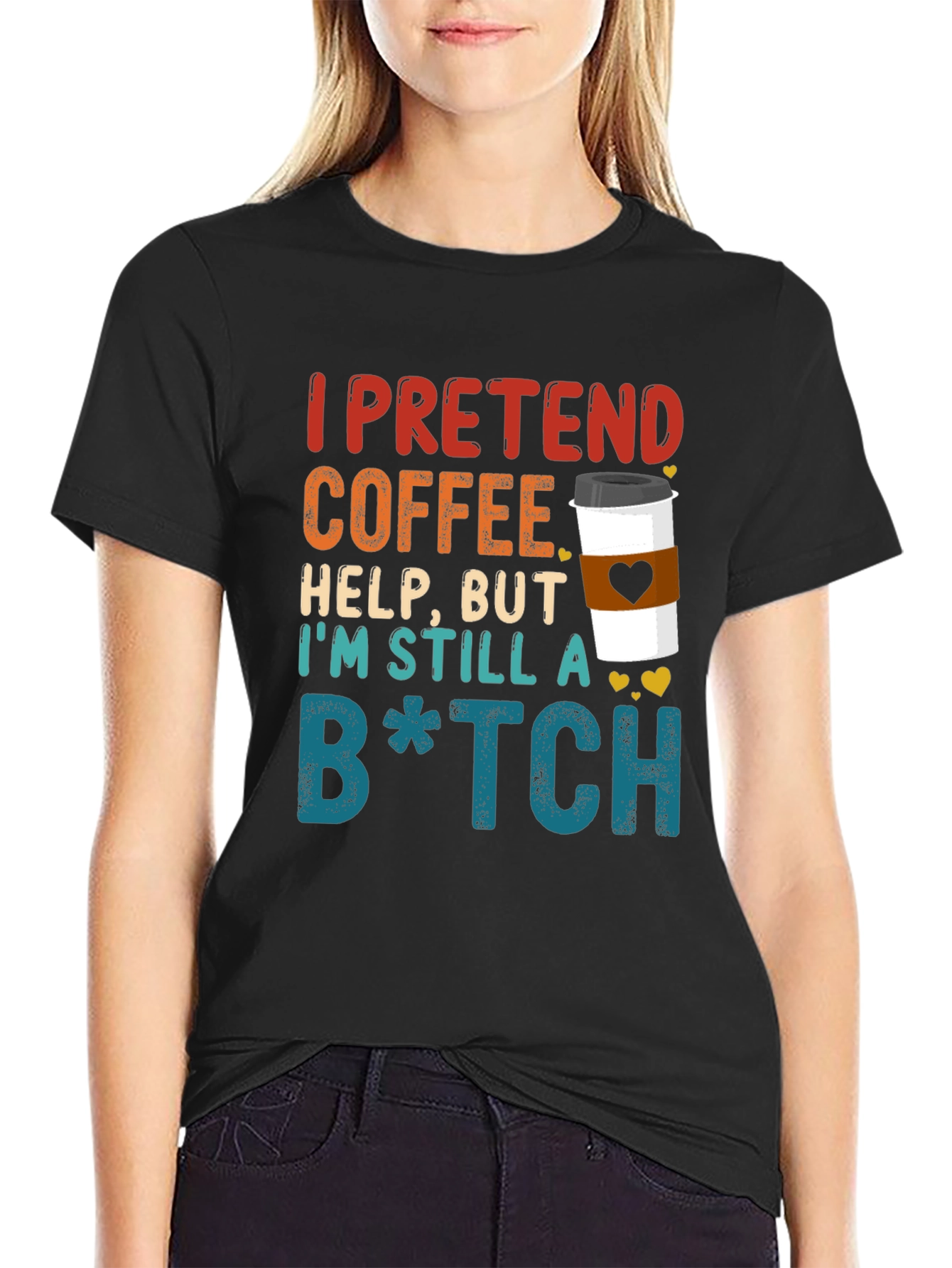 Coffee Pretend Help Funny Graphic Tee