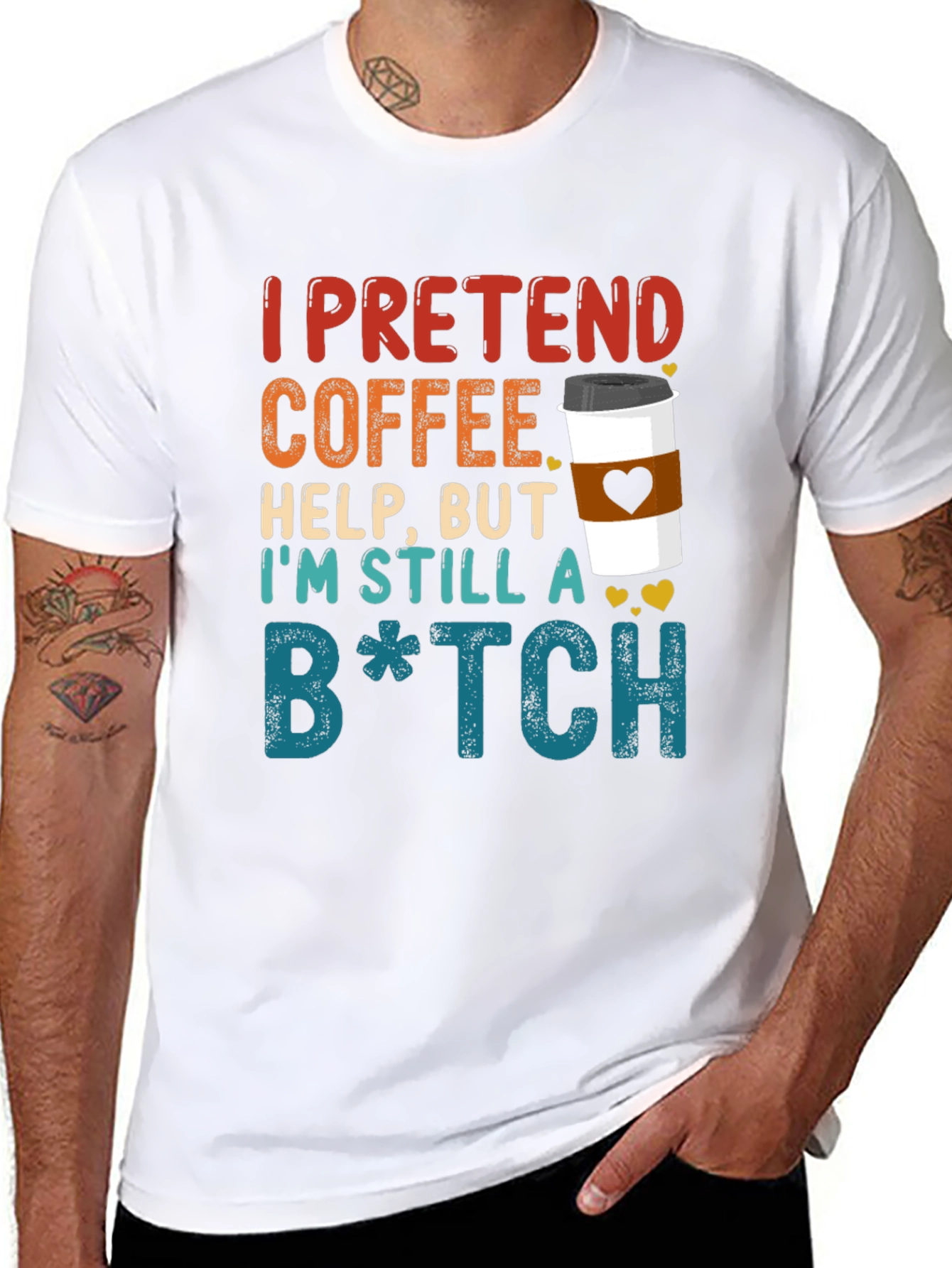 Coffee Pretend Help Funny Graphic Tee