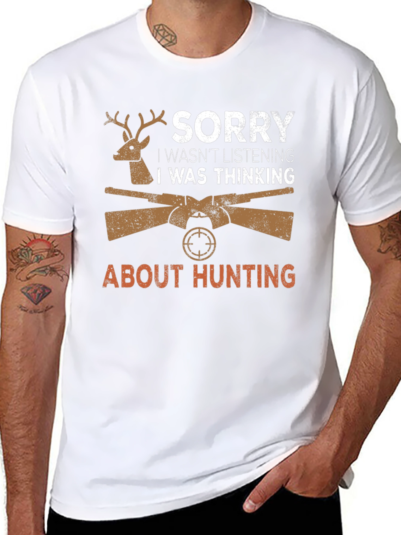 Hunting Graphic T-Shirt - Sorry Thinking About Hunting