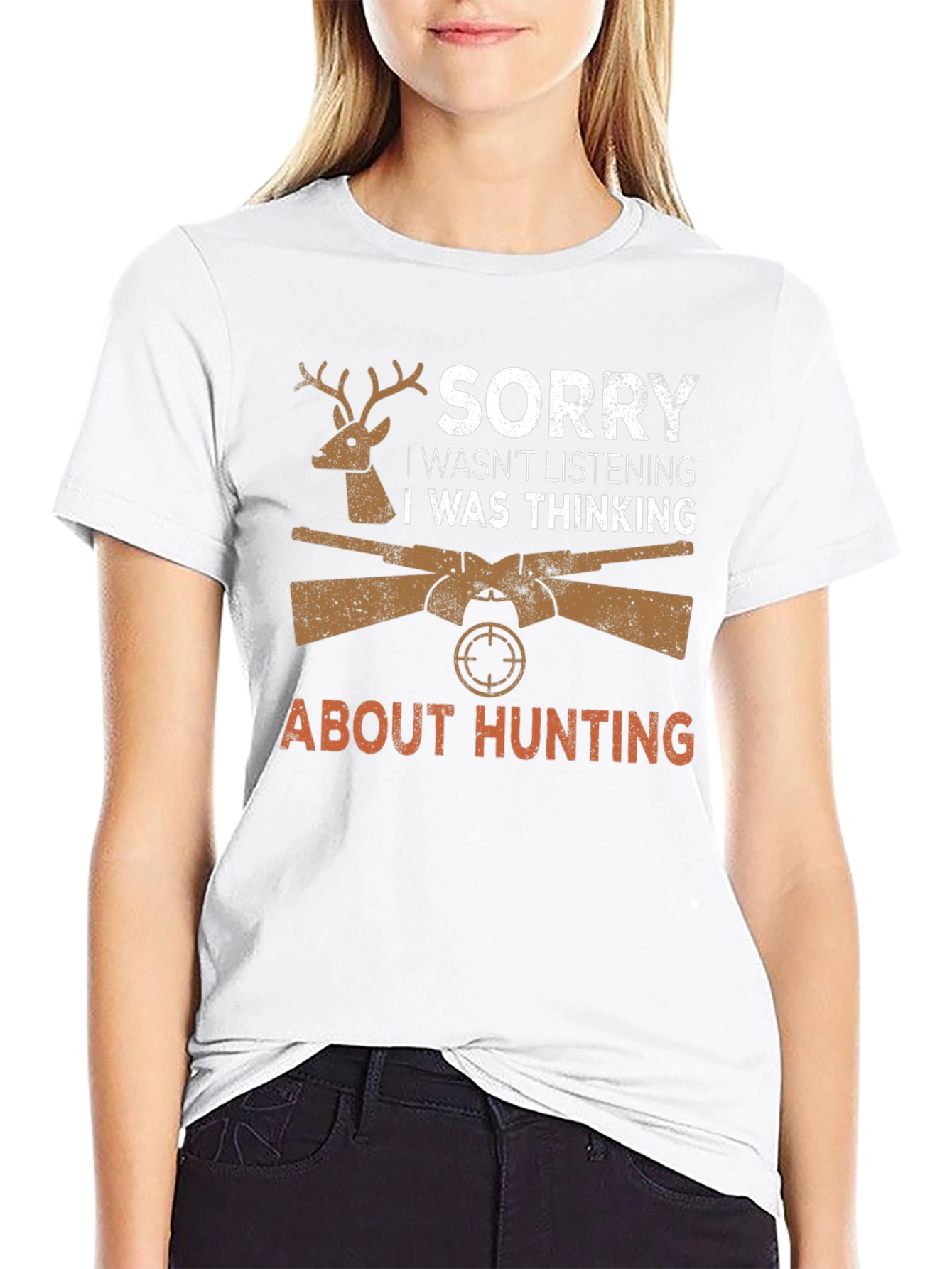 Hunting Graphic T-Shirt - Sorry Thinking About Hunting