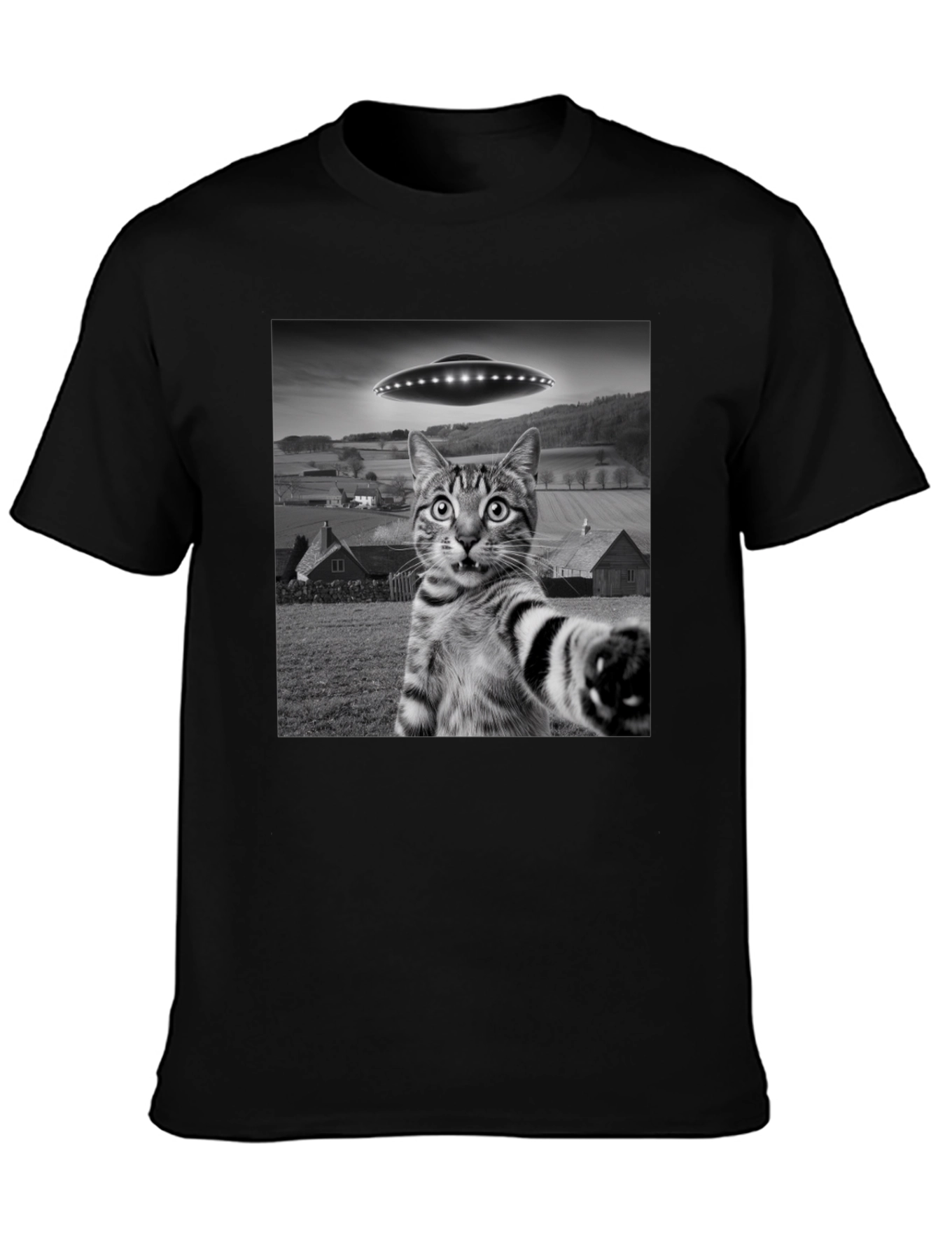 UFO Cat T-Shirt - Funny Alien Abduction Tee