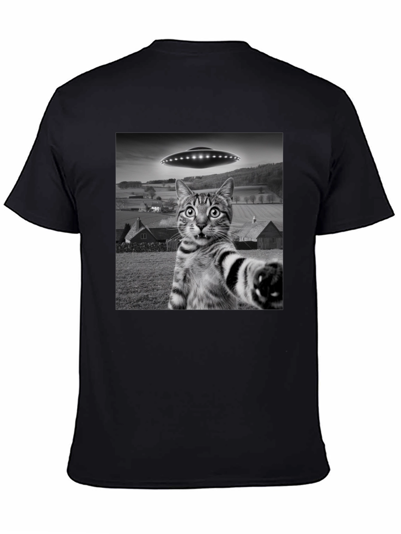 UFO Cat T-Shirt - Funny Alien Abduction Tee
