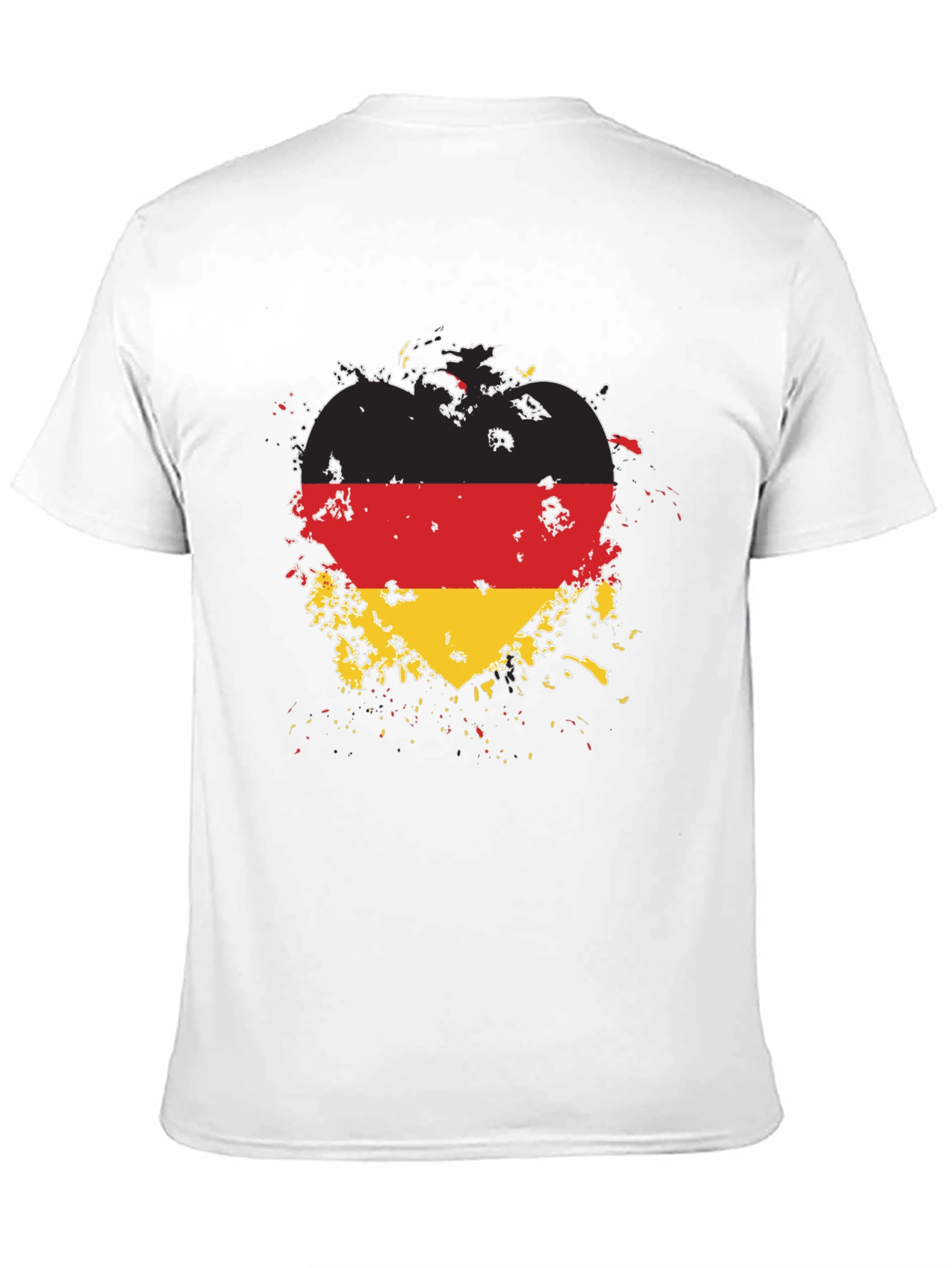 Germany Flag Heart T-Shirt - Black Cotton Tee