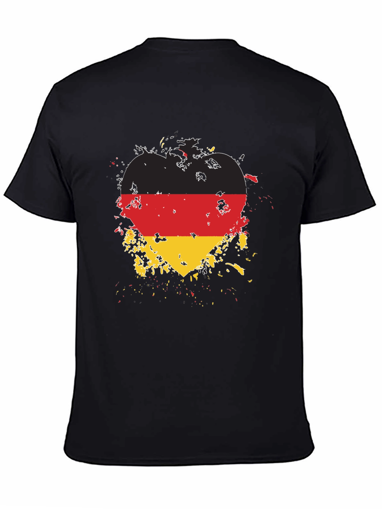 Germany Flag Heart T-Shirt - Black Cotton Tee