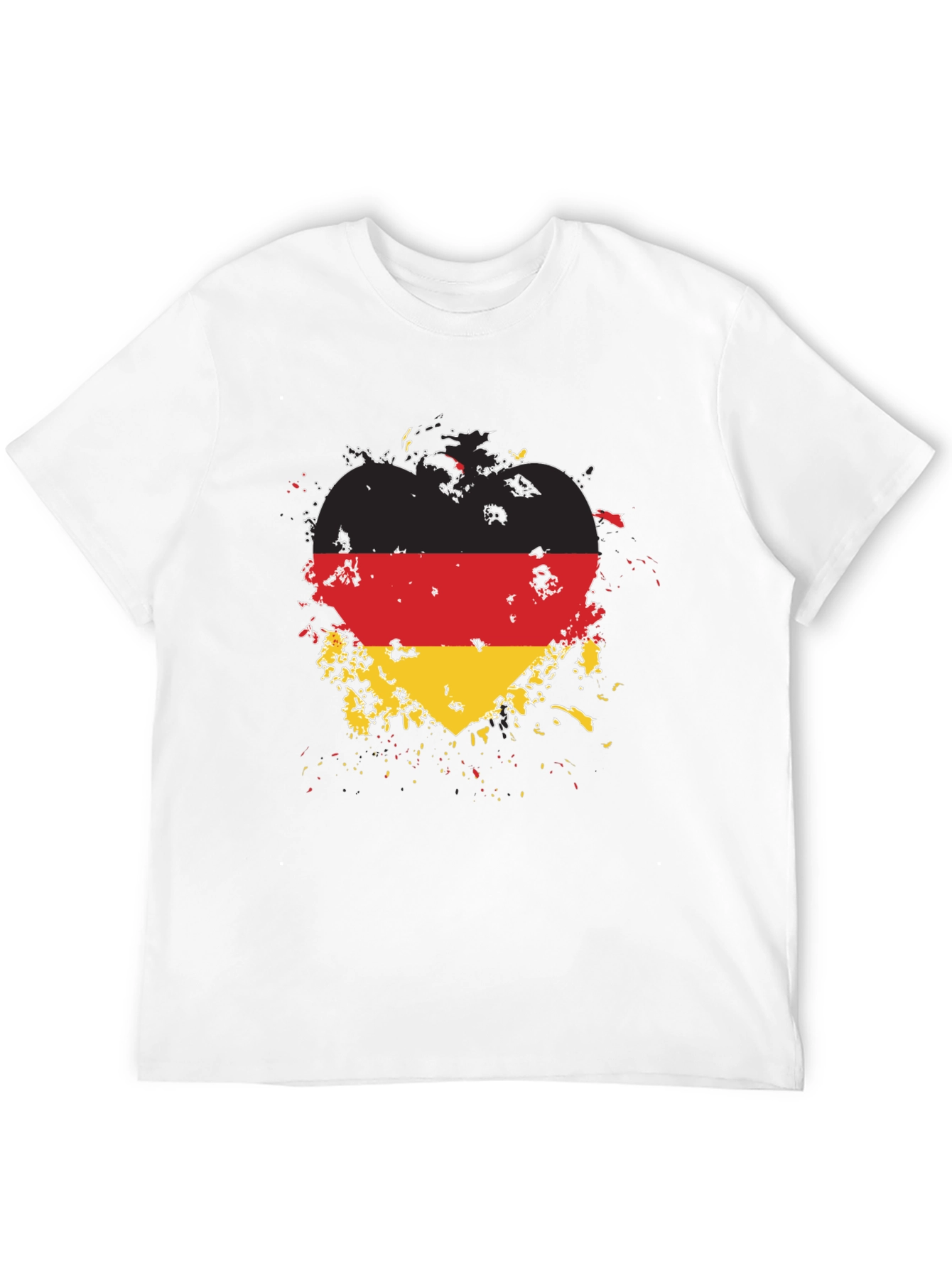 Germany Flag Heart T-Shirt - Black Cotton Tee