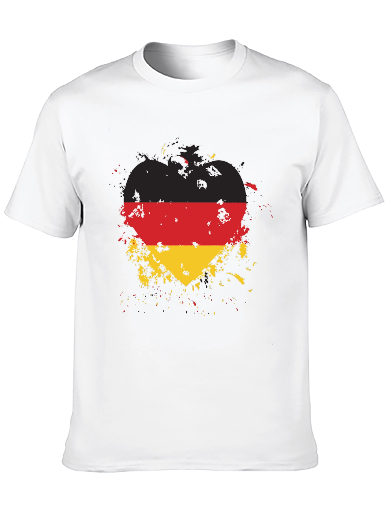 Germany Flag Heart T-Shirt - Black Cotton Tee