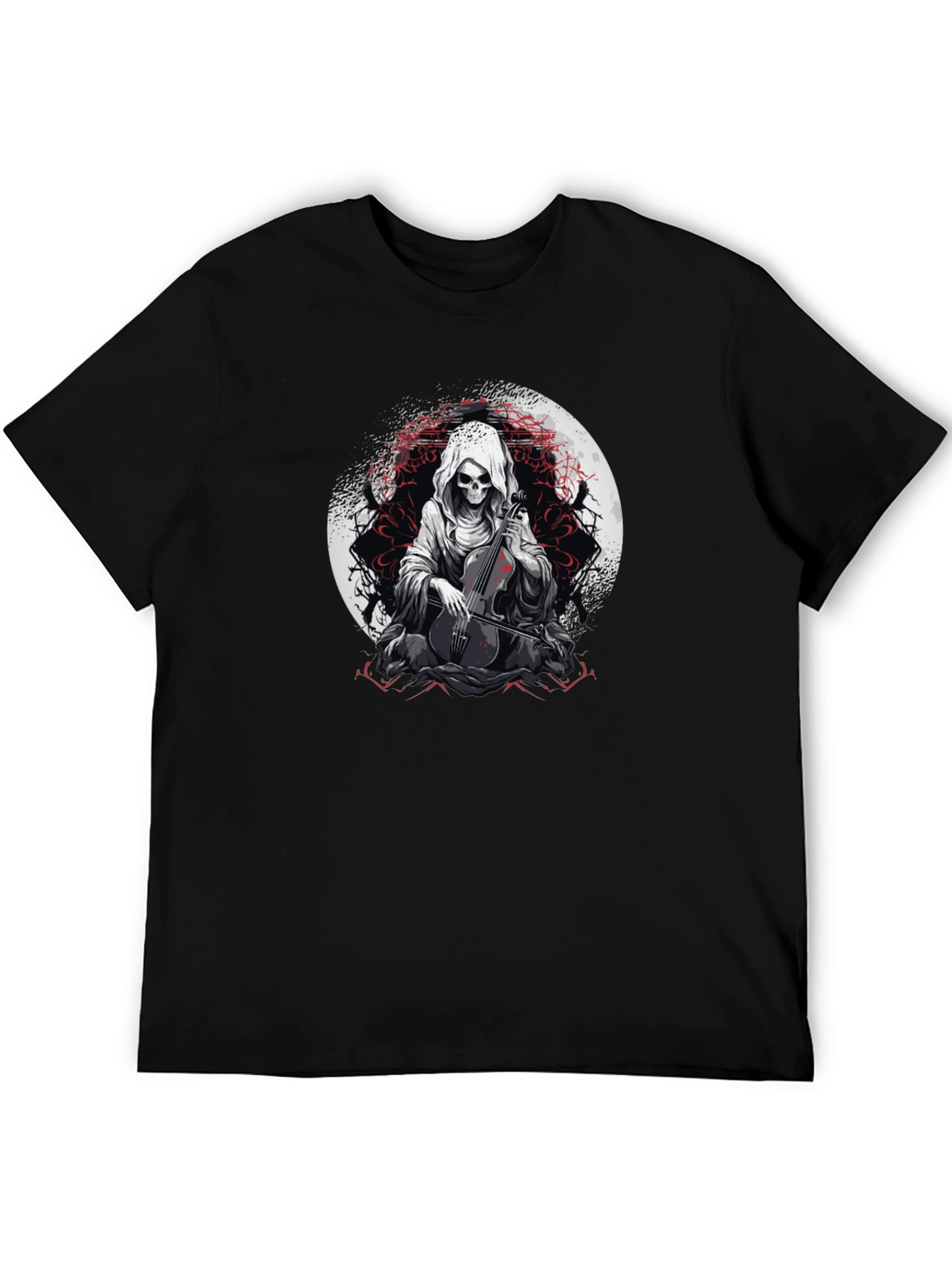 Grim Reaper Cello Graphic T-Shirt
