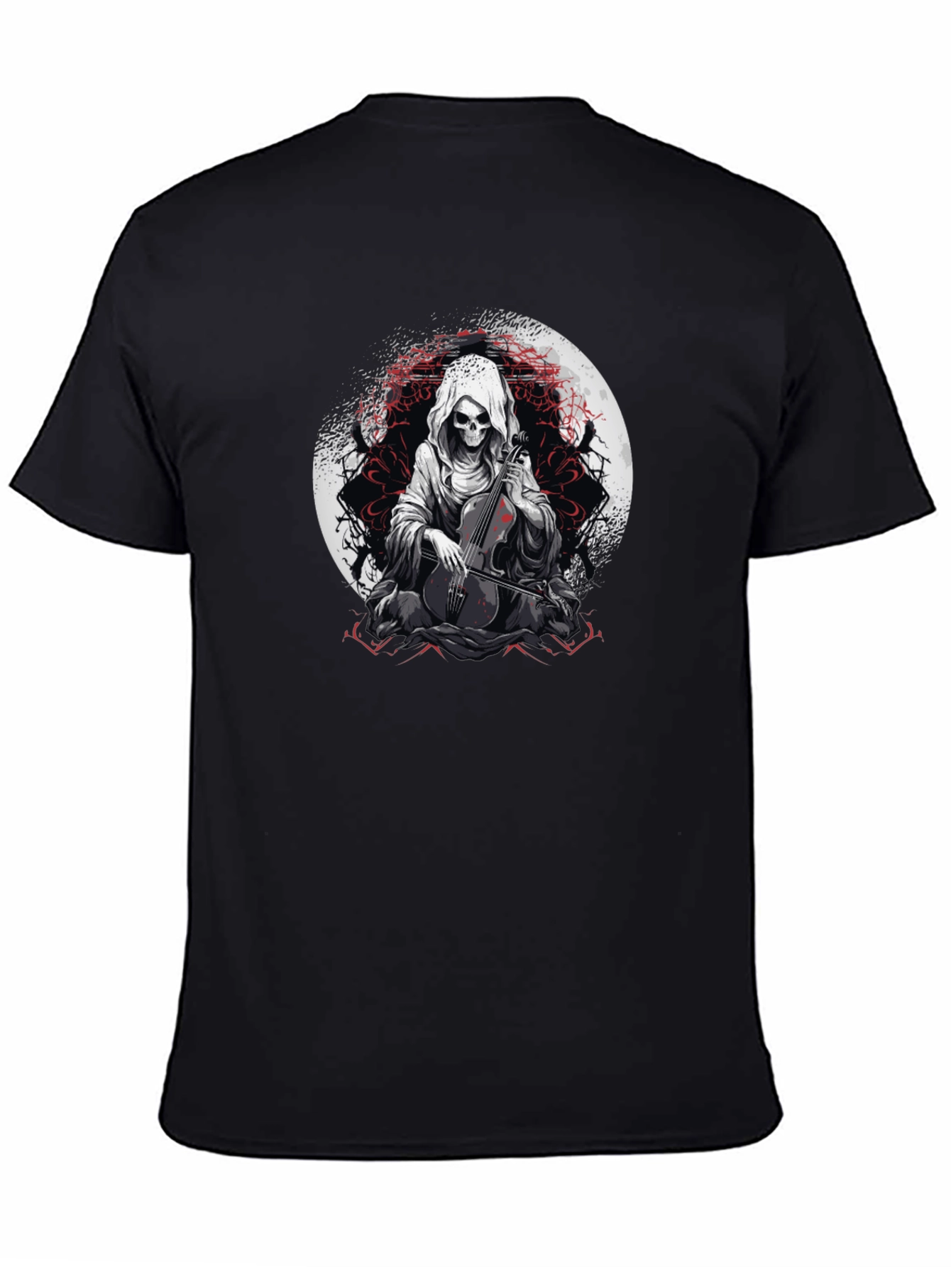 Grim Reaper Cello Graphic T-Shirt