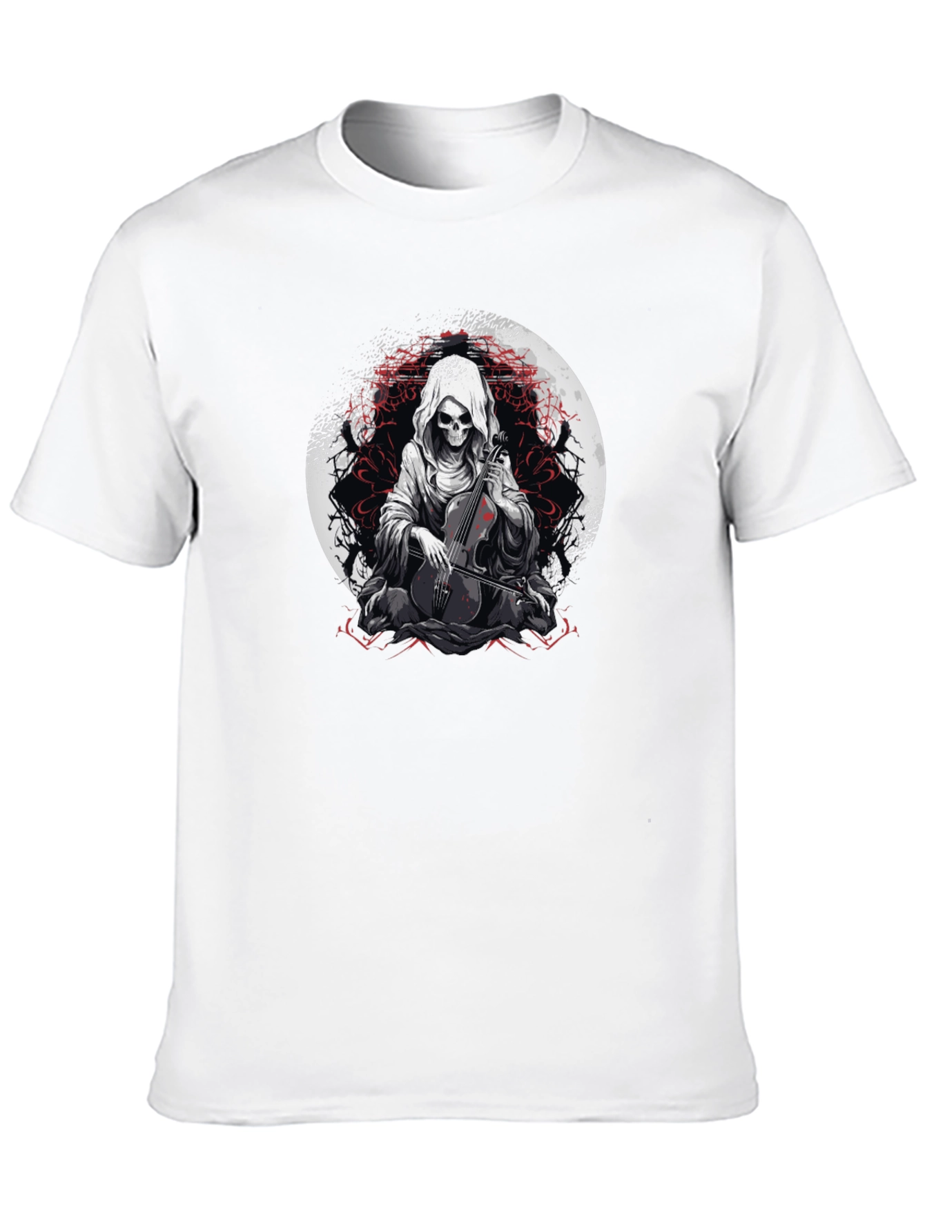 Grim Reaper Cello Graphic T-Shirt