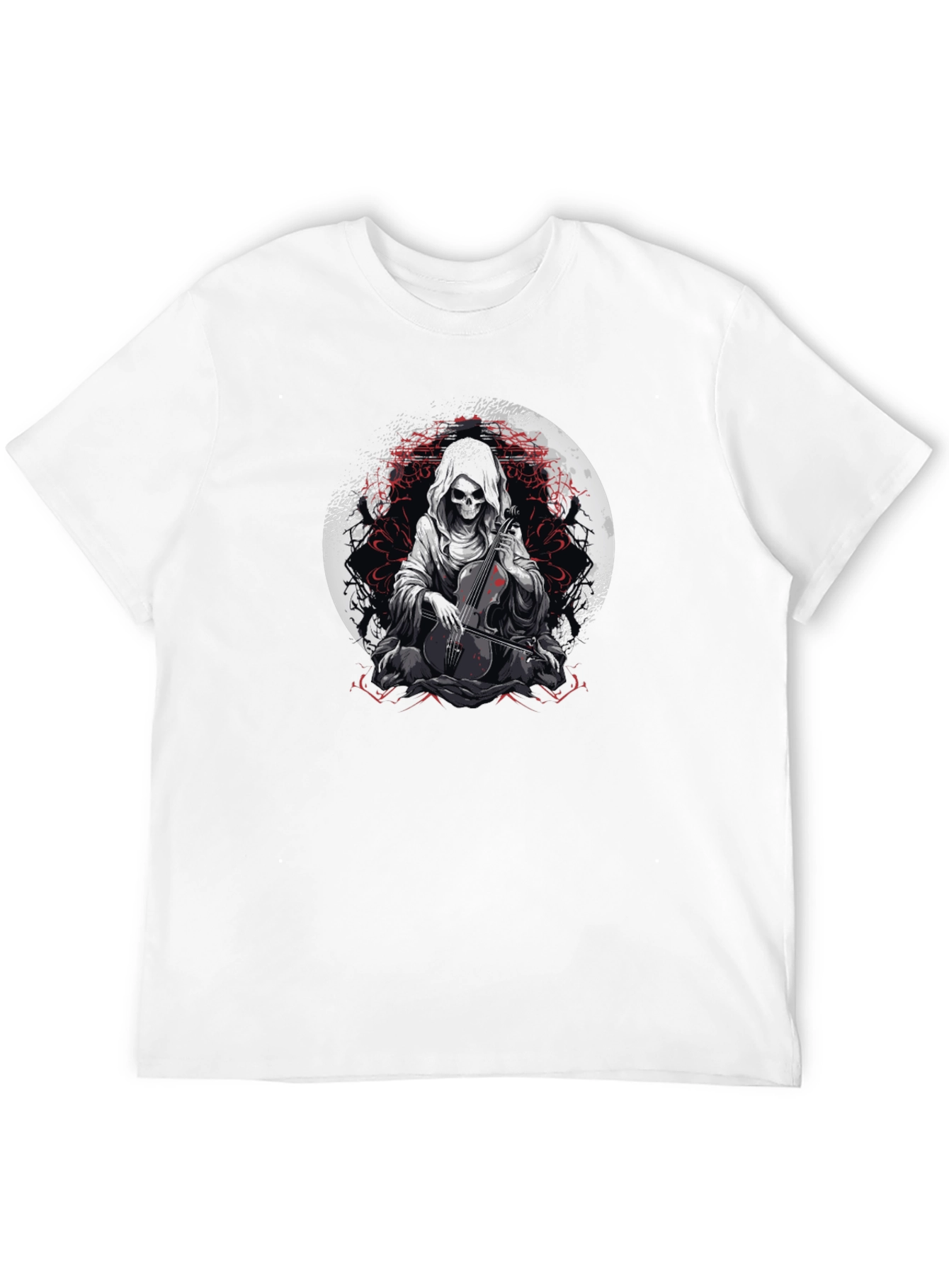 Grim Reaper Cello Graphic T-Shirt