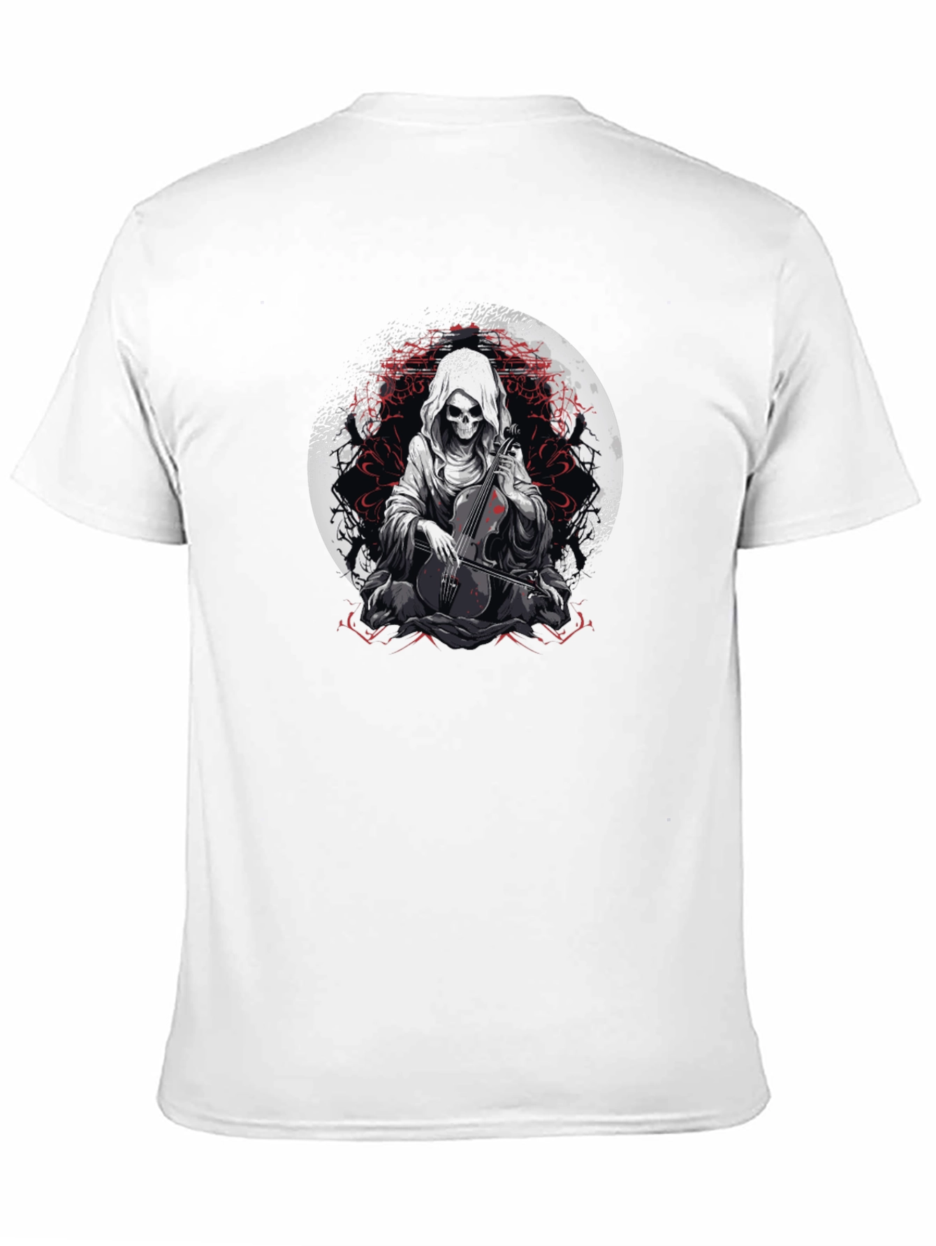 Grim Reaper Cello Graphic T-Shirt