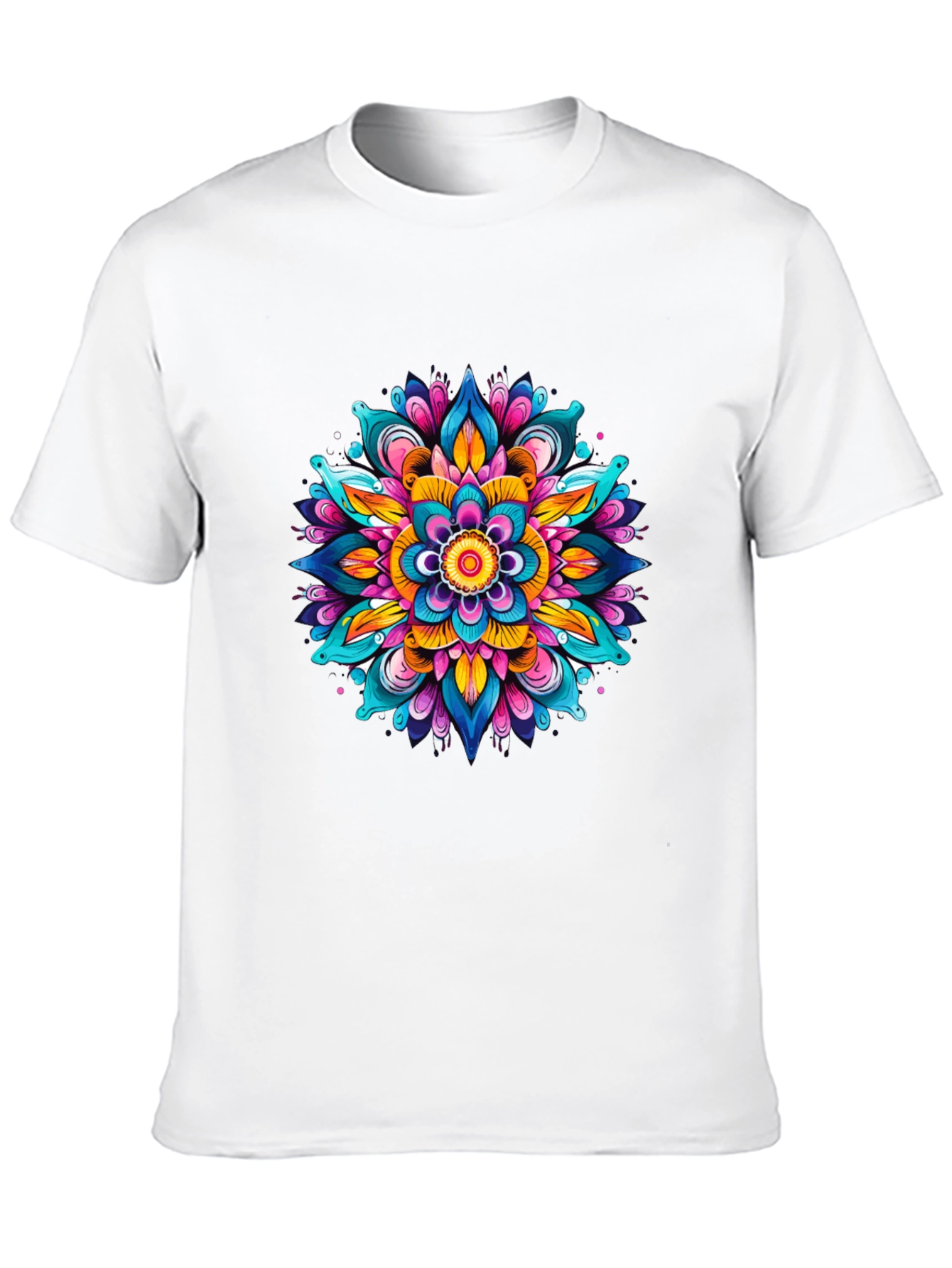 Vibrant Mandala Graphic Black T-Shirt