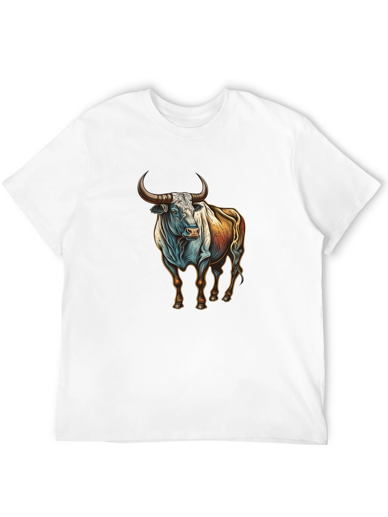 Bull Graphic Tee - Black Cotton Blend