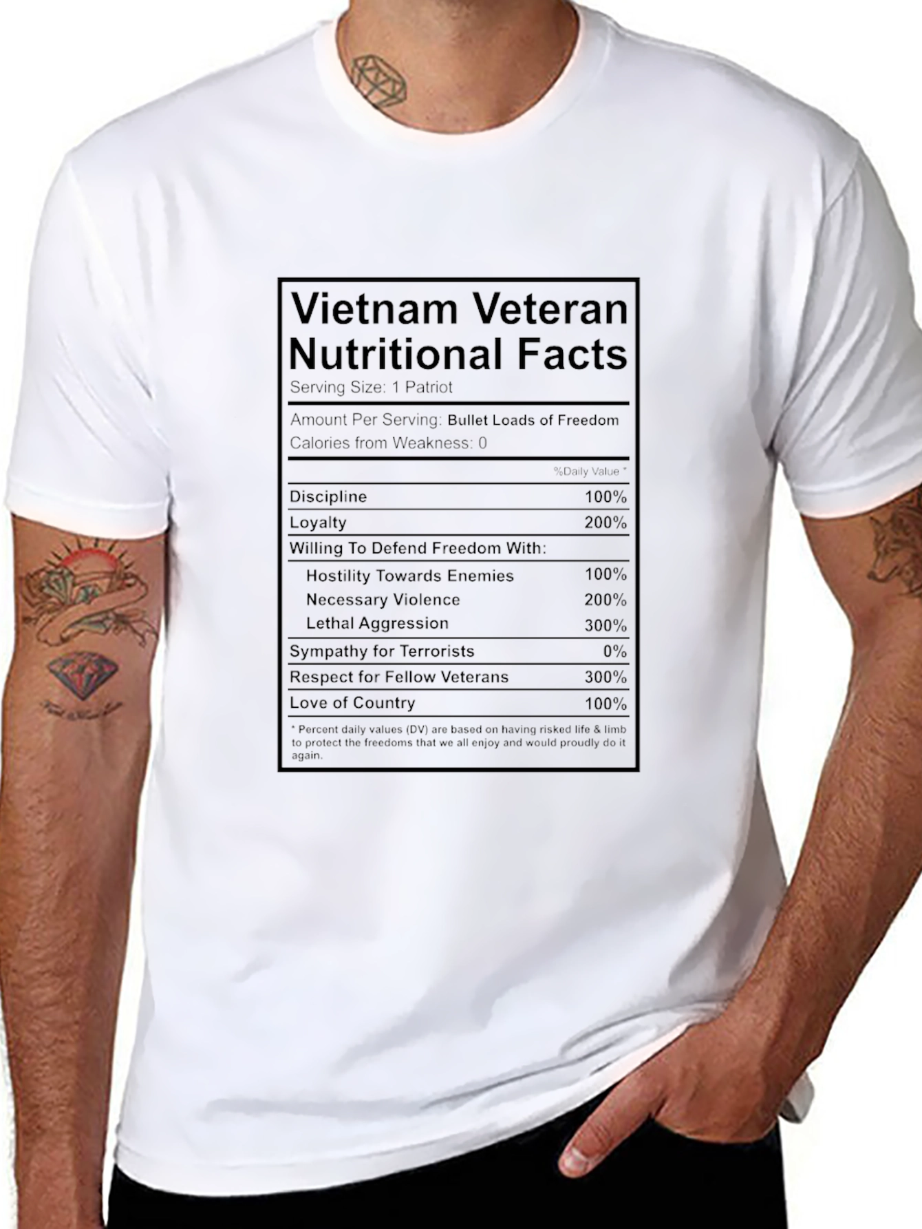 Vietnam Veteran Nutritional Facts T-Shirt