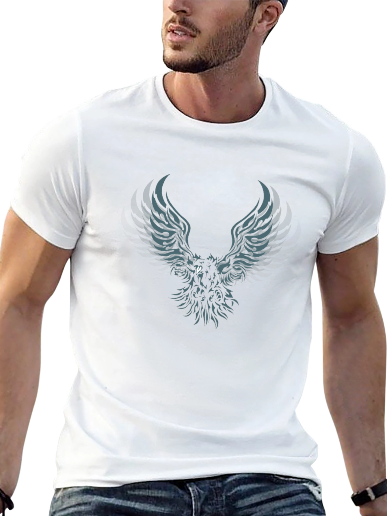 Black T-Shirt with Phoenix Graphic