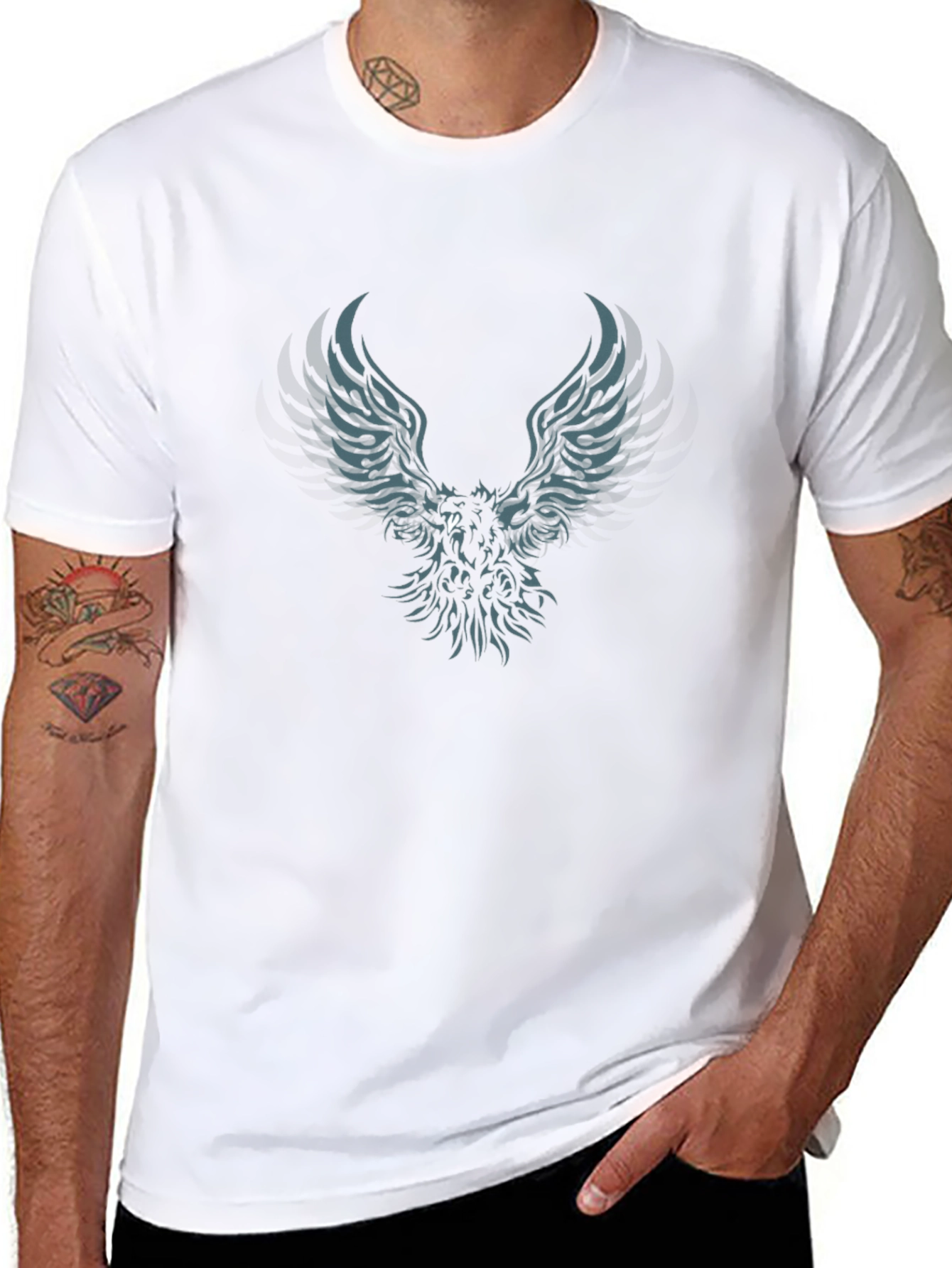 Black T-Shirt with Phoenix Graphic