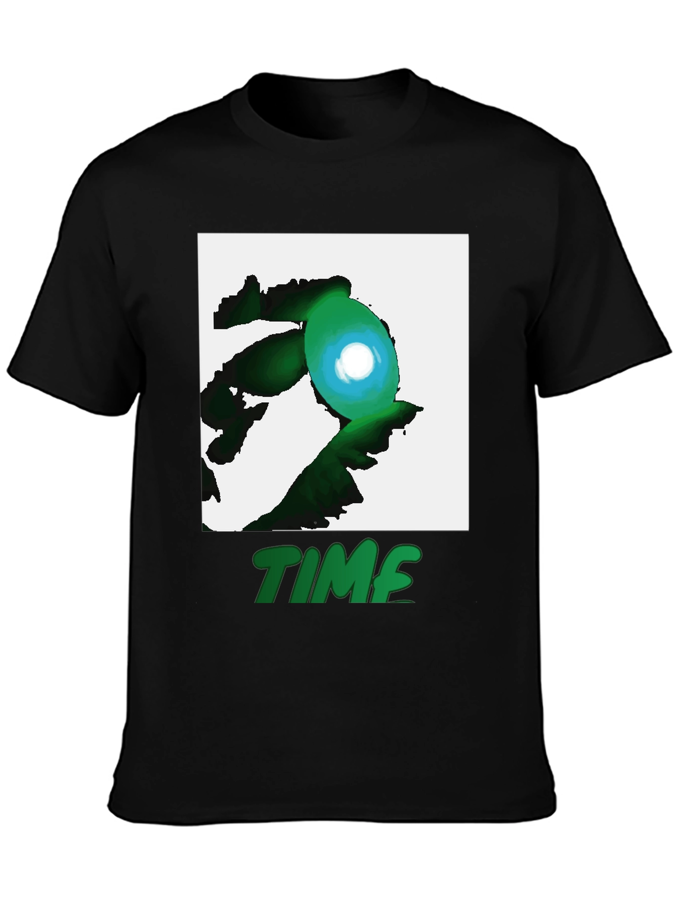 Abstract Time Graphic Tee - Black