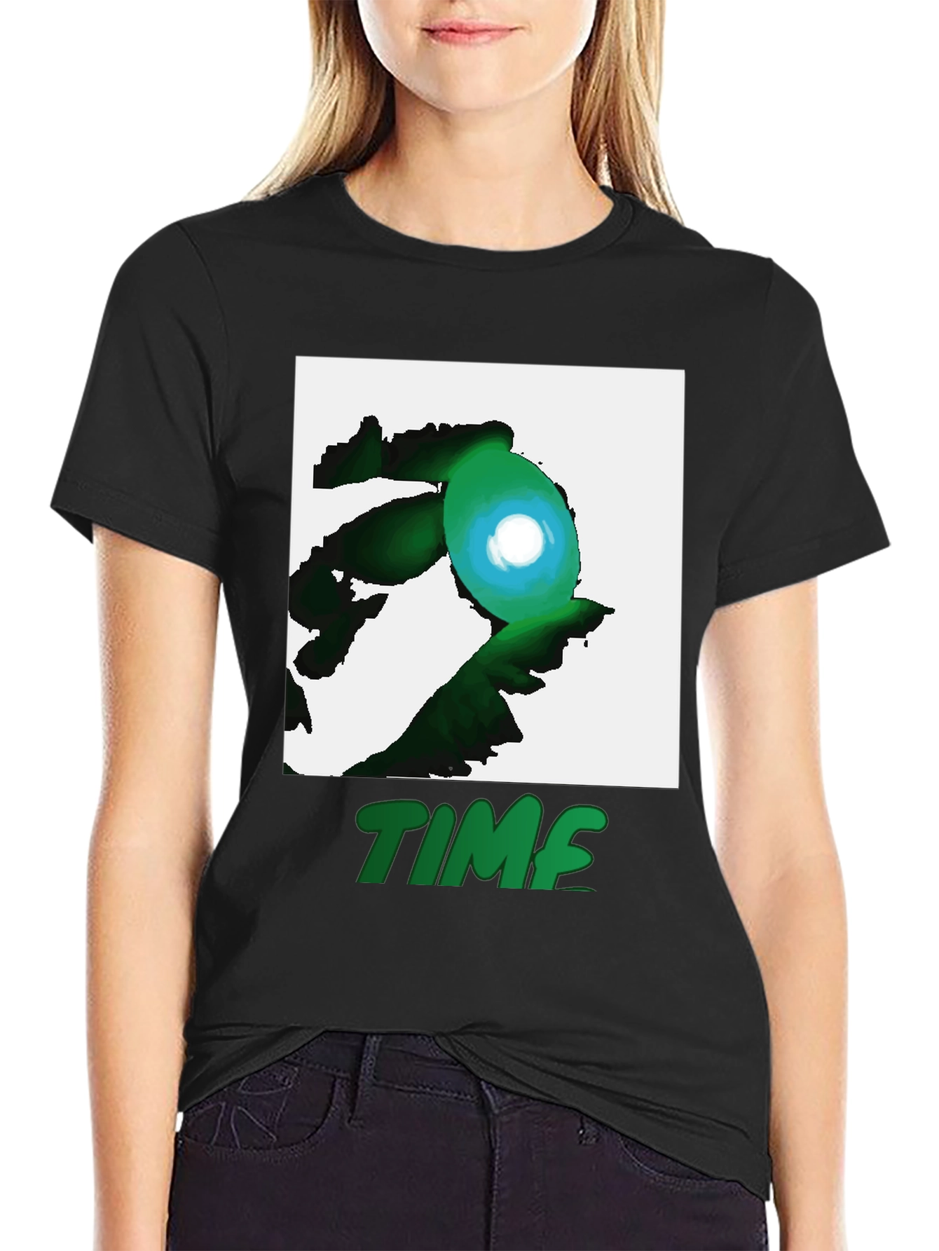 Abstract Time Graphic Tee - Black