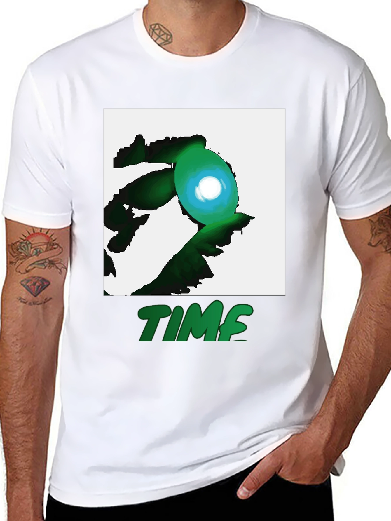 Abstract Time Graphic Tee - Black