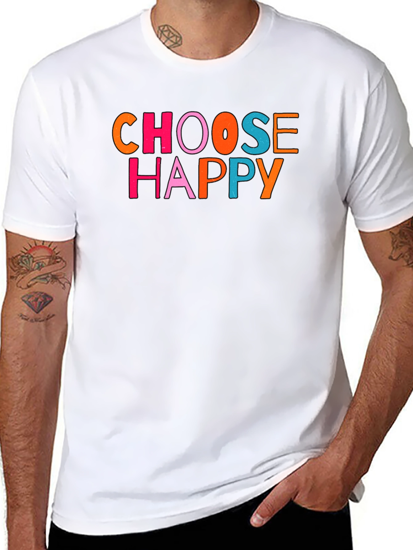 Choose Happy Graphic Tee - Black