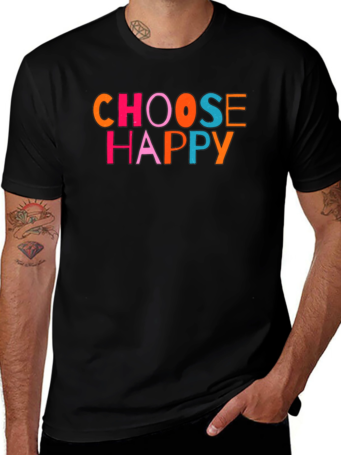 Choose Happy Graphic Tee - Black
