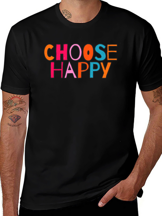 Choose Happy Graphic Tee - Black