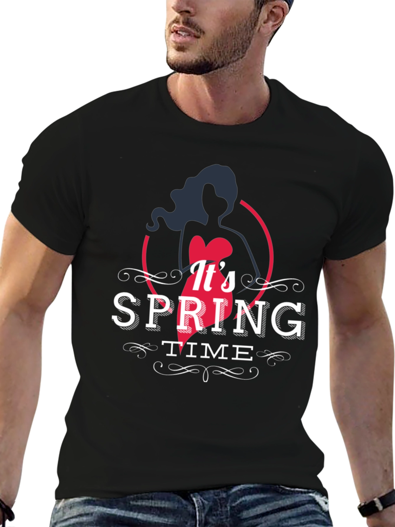Spring Time Black T-Shirt