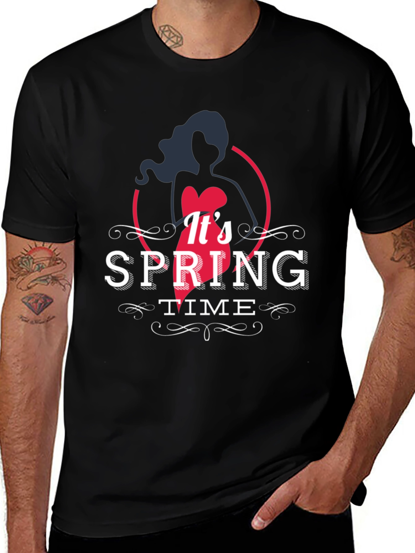 Spring Time Black T-Shirt