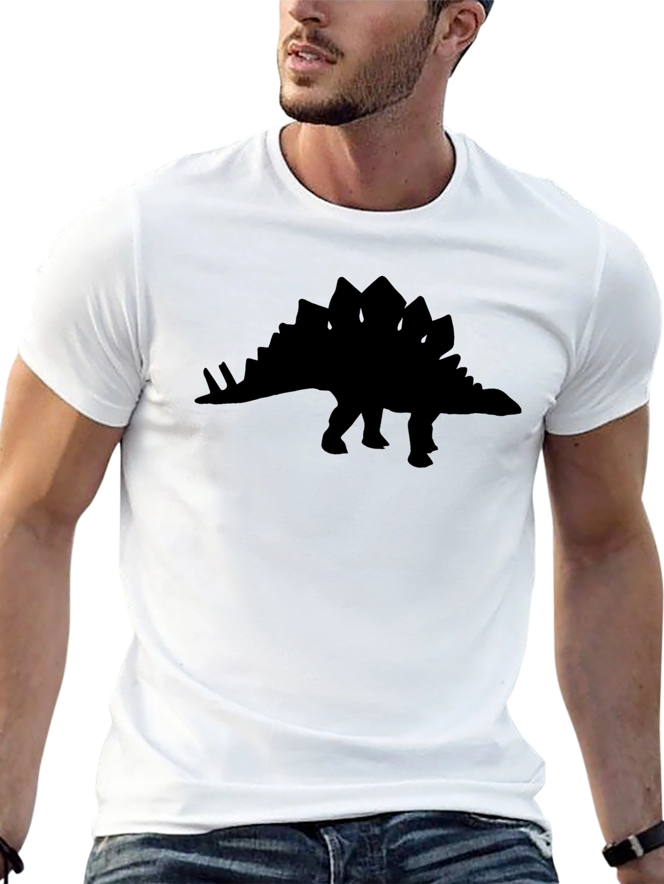 Stegosaurus Silhouette Graphic Tee - Black