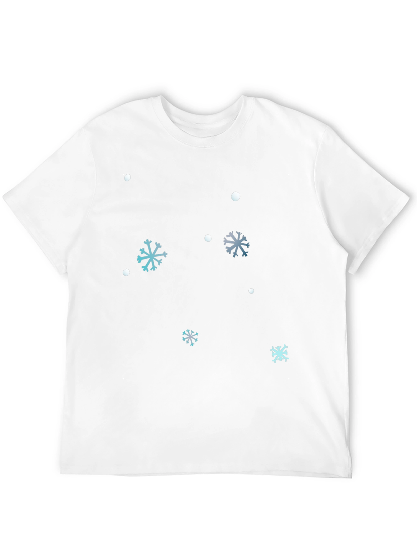 Snowflake Patterned Black T-Shirt