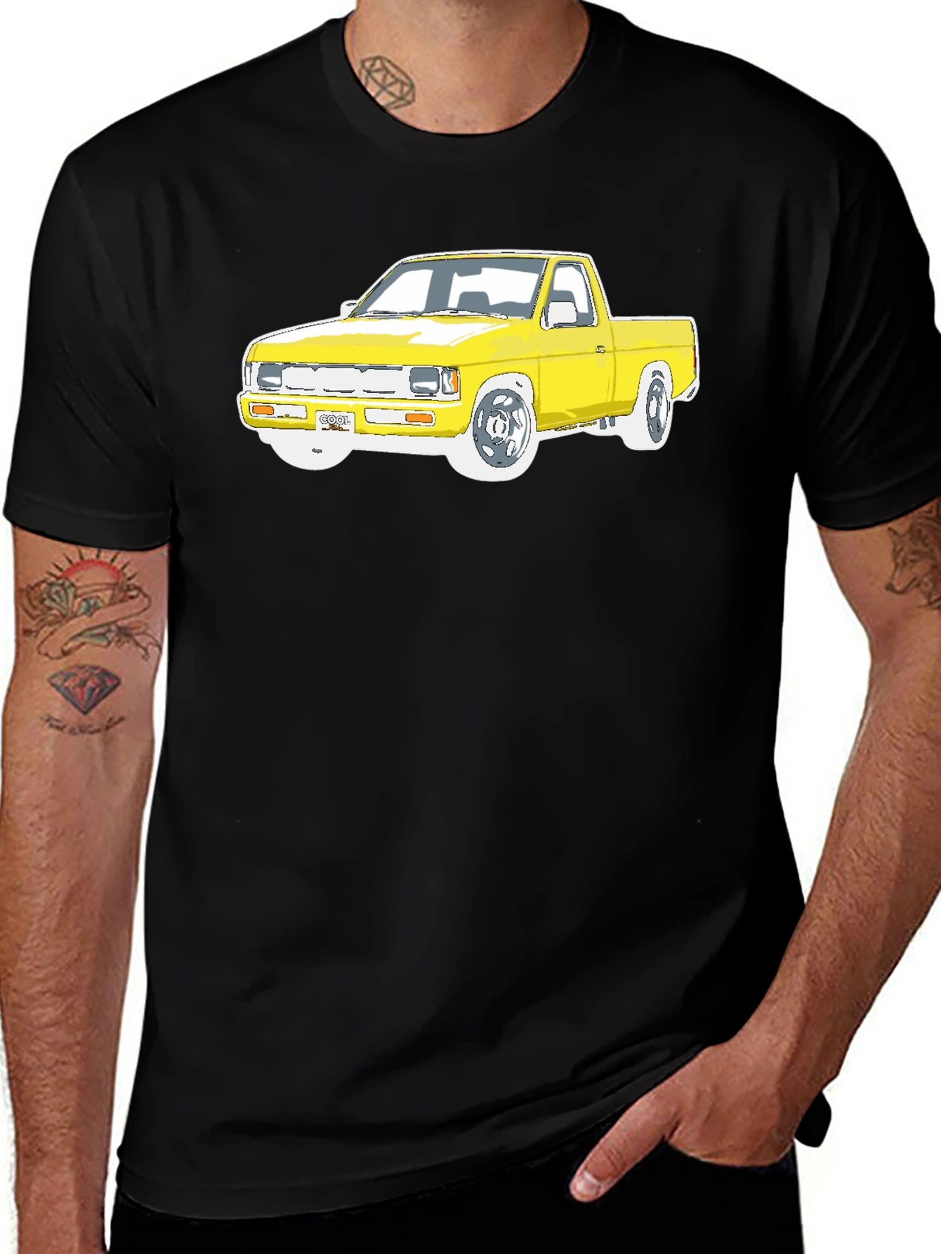 Yellow Truck Graphic Tee - Cool Car Lovers T-Shirt