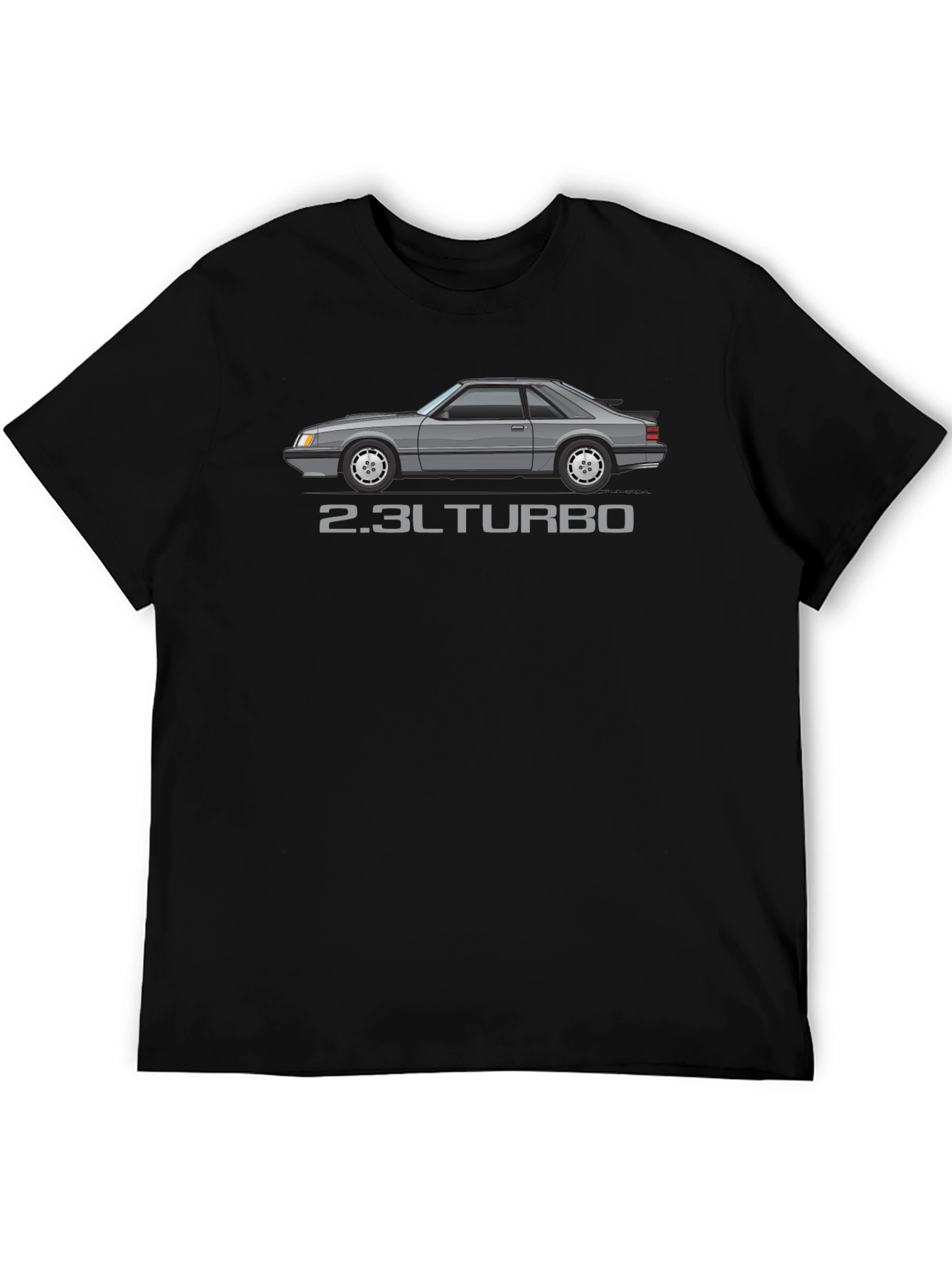2.3L Turbo Car Graphic Black T-Shirt
