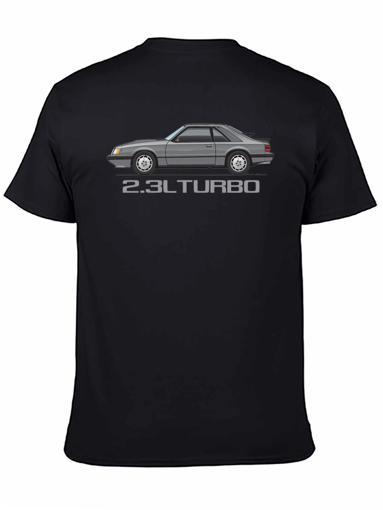 2.3L Turbo Car Graphic Black T-Shirt