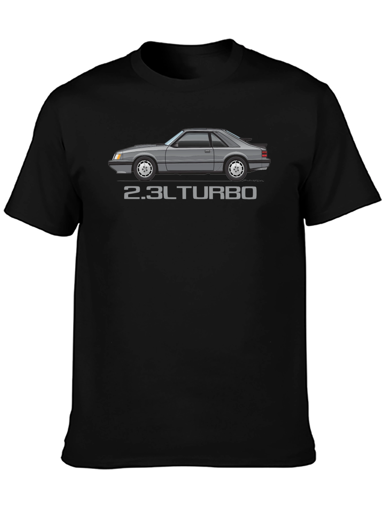 2.3L Turbo Car Graphic Black T-Shirt